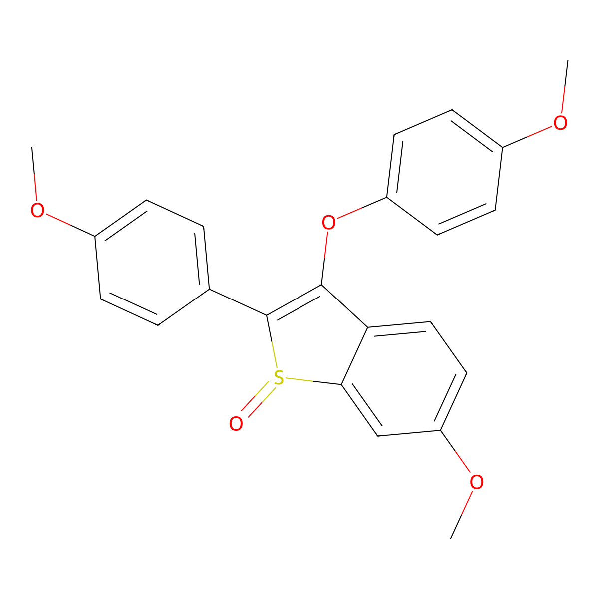 6-methoxy-3-(4-methoxyphenoxy)-2-(4-methoxyphenyl)-1H-1-benzothiophen-1-one molecular structure, CAS 477762-75-7