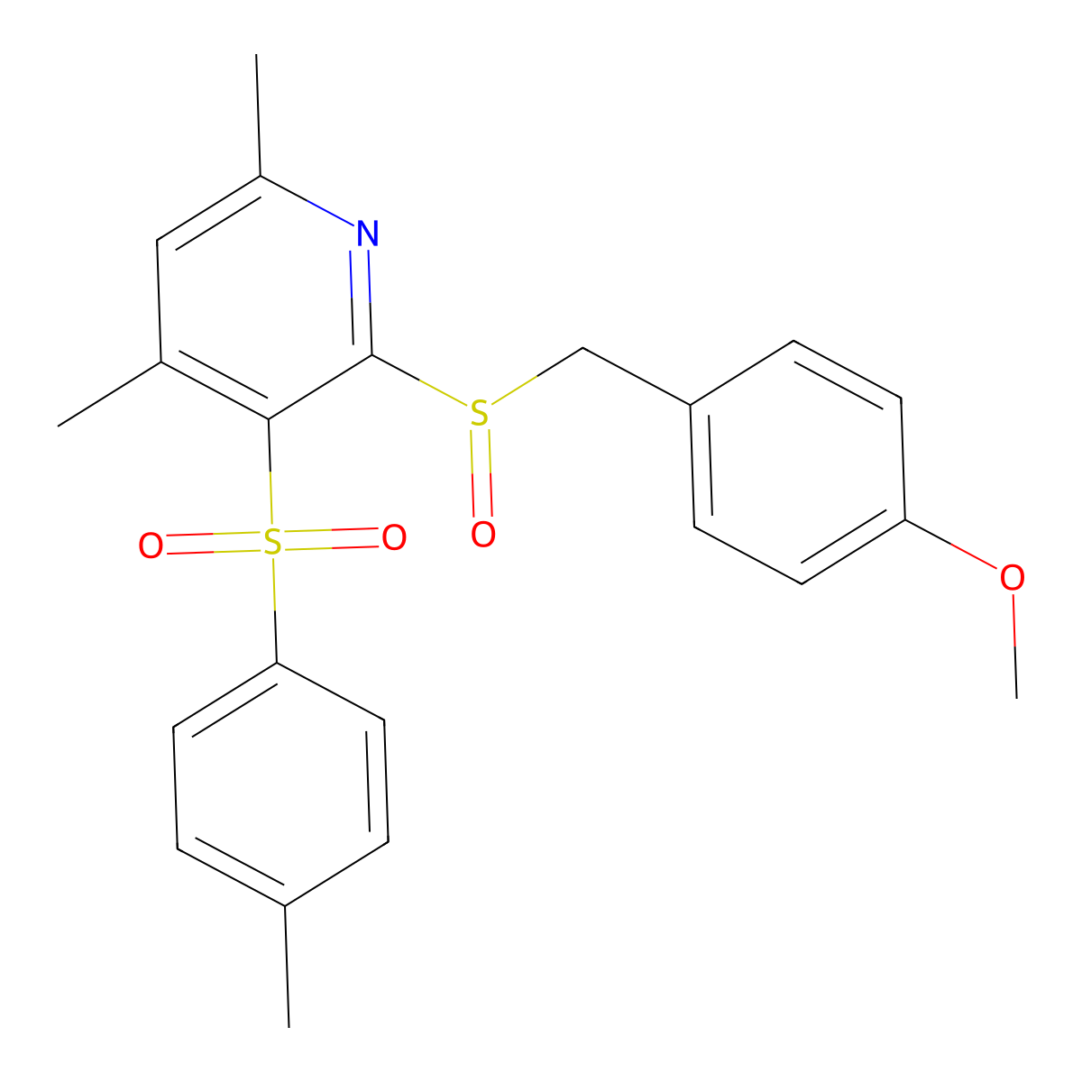 2-[(4-Methoxybenzyl)sulfinyl]-4,6-dimethyl-3-pyridinyl 4-methylphenyl sulfone molecular structure, CAS 477762-77-9
