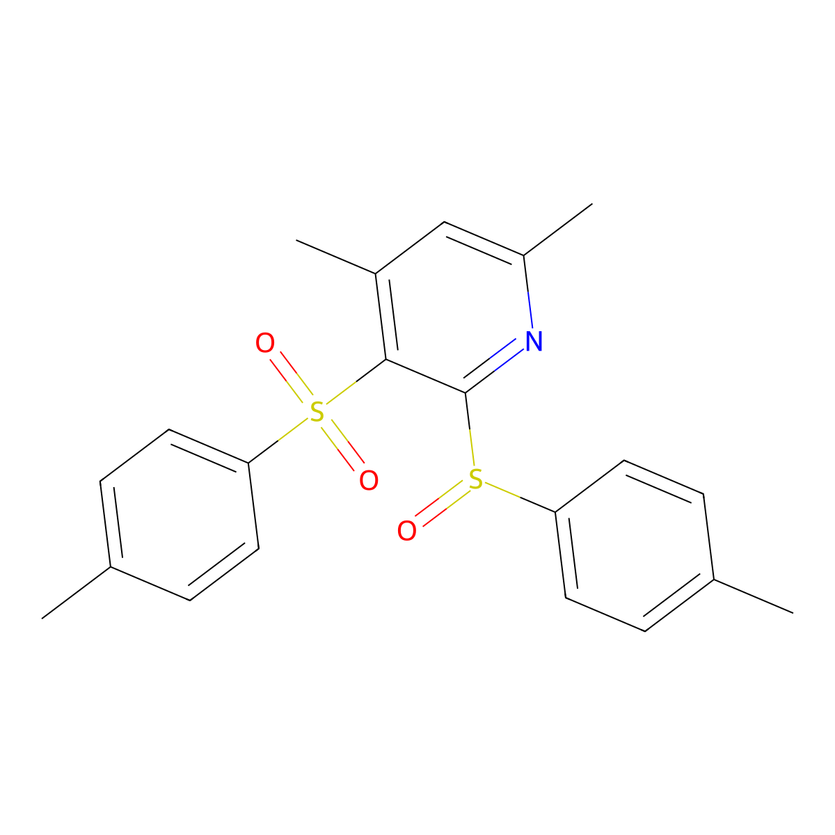 4,6-Dimethyl-2-[(4-methylphenyl)sulfinyl]-3-[(4-methylphenyl)sulfonyl]pyridine molecular structure, CAS 477762-78-0