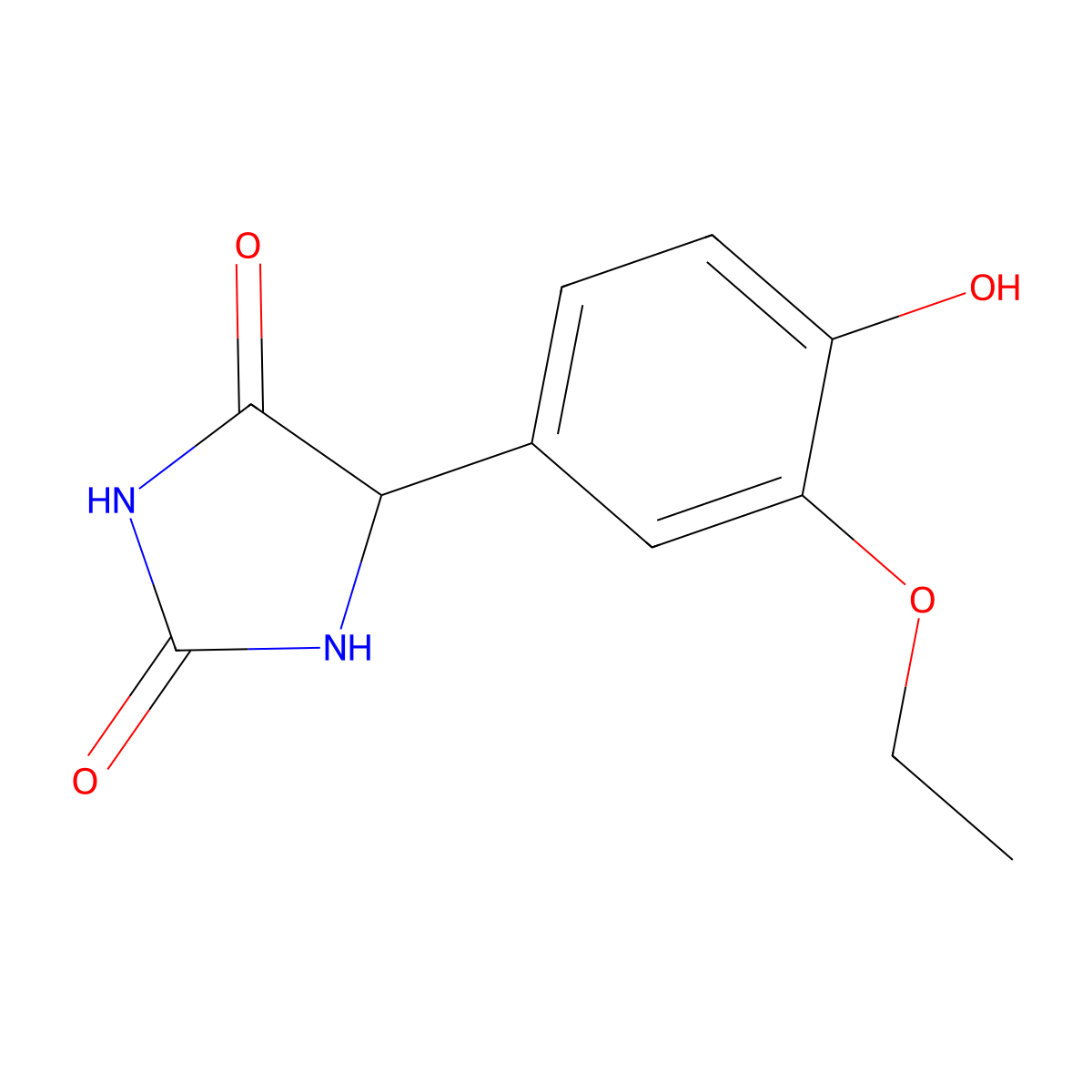 5-(3-Ethoxy-4-hydroxyphenyl)imidazolidine-2,4-dione molecular structure, CAS 477766-41-9
