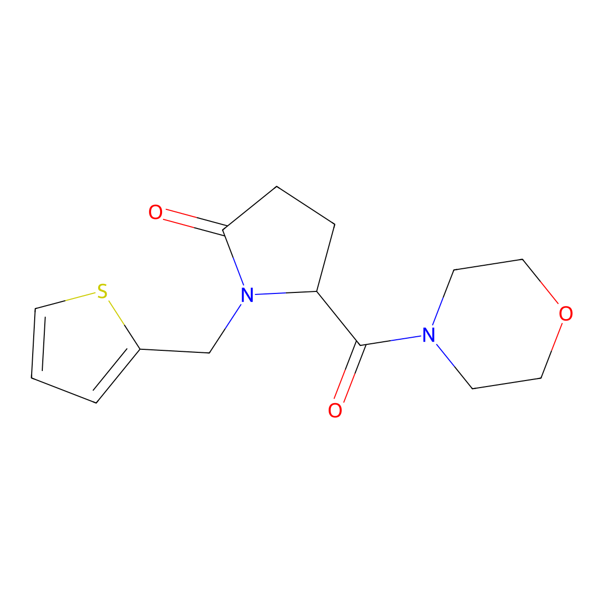 5-(Morpholinocarbonyl)-1-(2-thienylmethyl)-2-pyrrolidinone molecular structure, CAS 477768-21-1