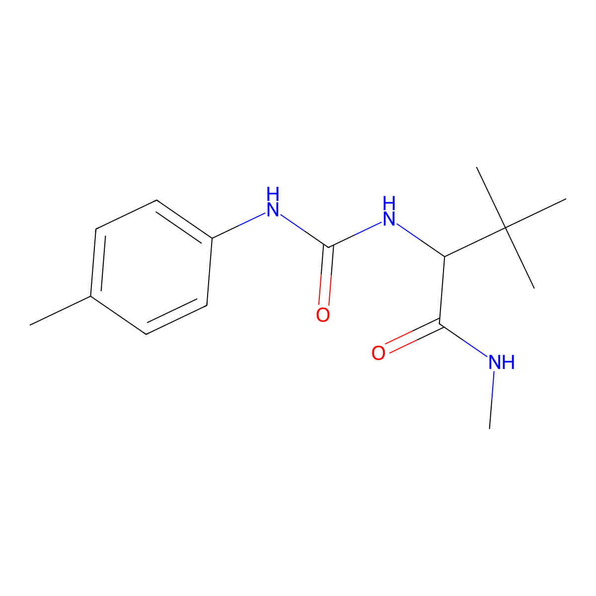N,3,3-trimethyl-2-[(4-toluidinocarbonyl)amino]butanamide molecular structure, CAS 477768-35-7
