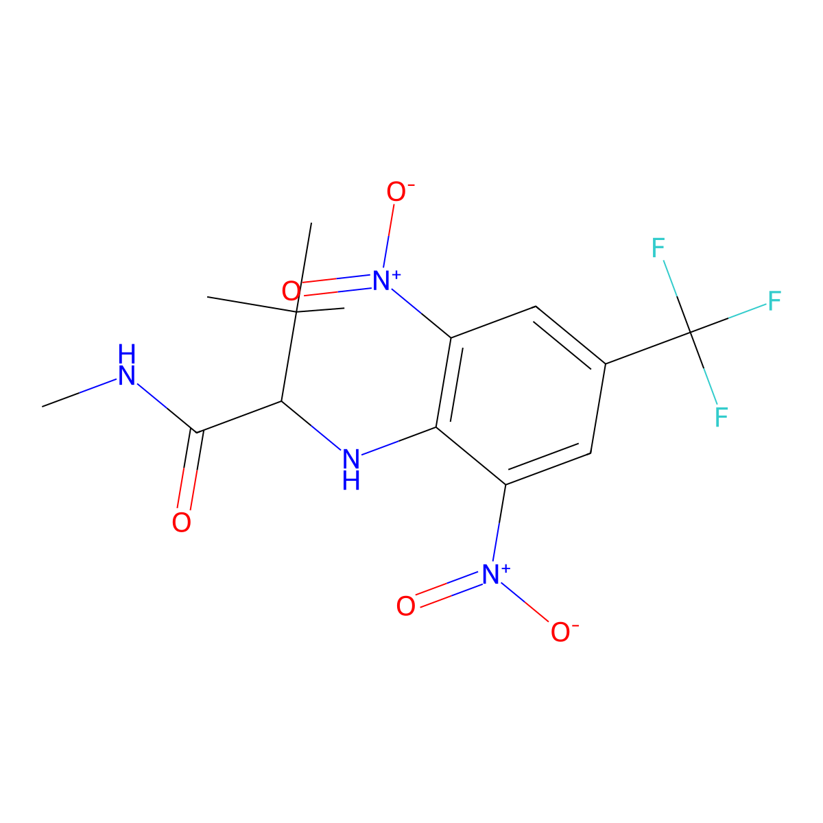 2-[2,6-dinitro-4-(trifluoromethyl)anilino]-N,3,3-trimethylbutanamide molecular structure, CAS 477768-37-9