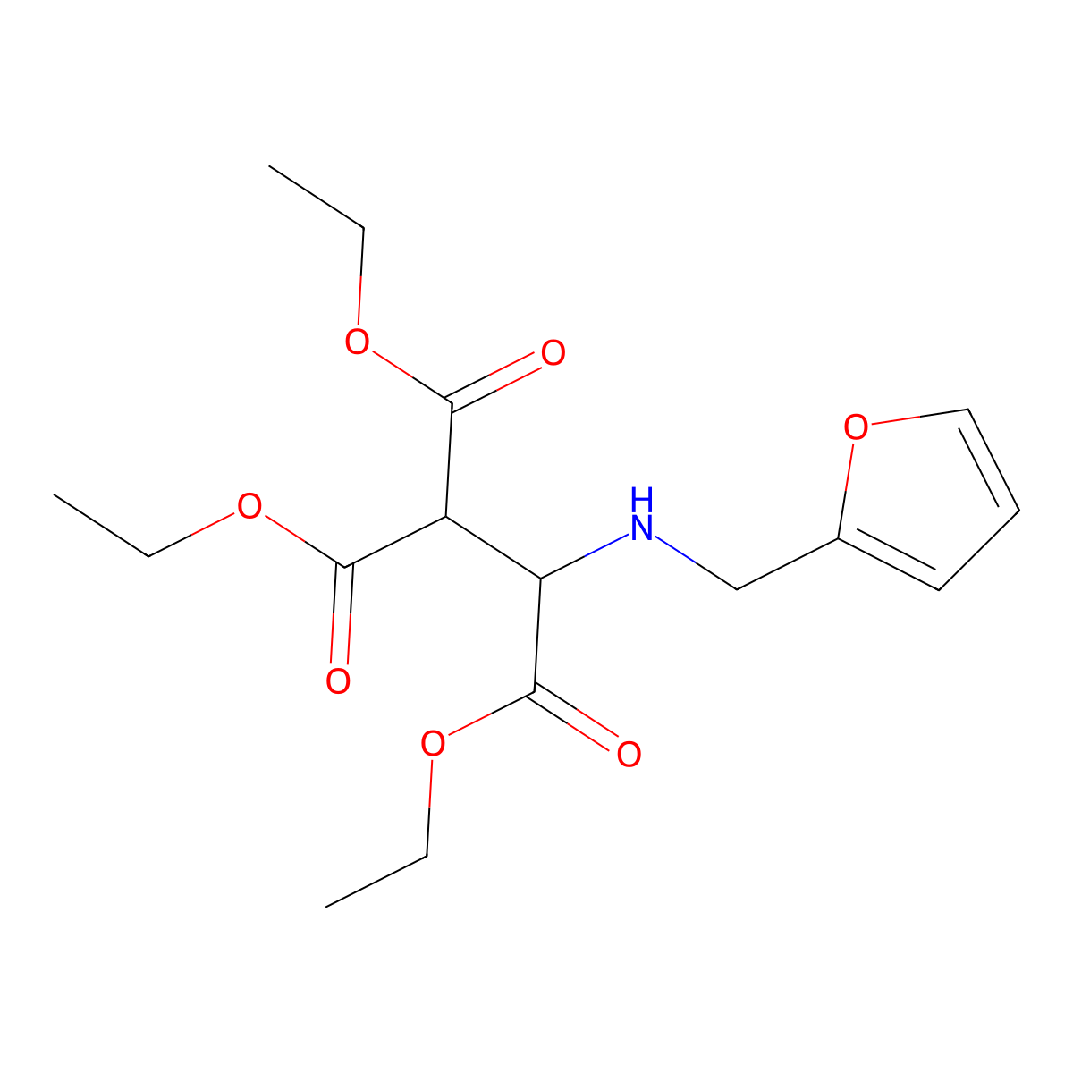 Triethyl 2-[(2-furylmethyl)amino]-1,1,2-ethanetricarboxylate molecular structure, CAS 477768-41-5