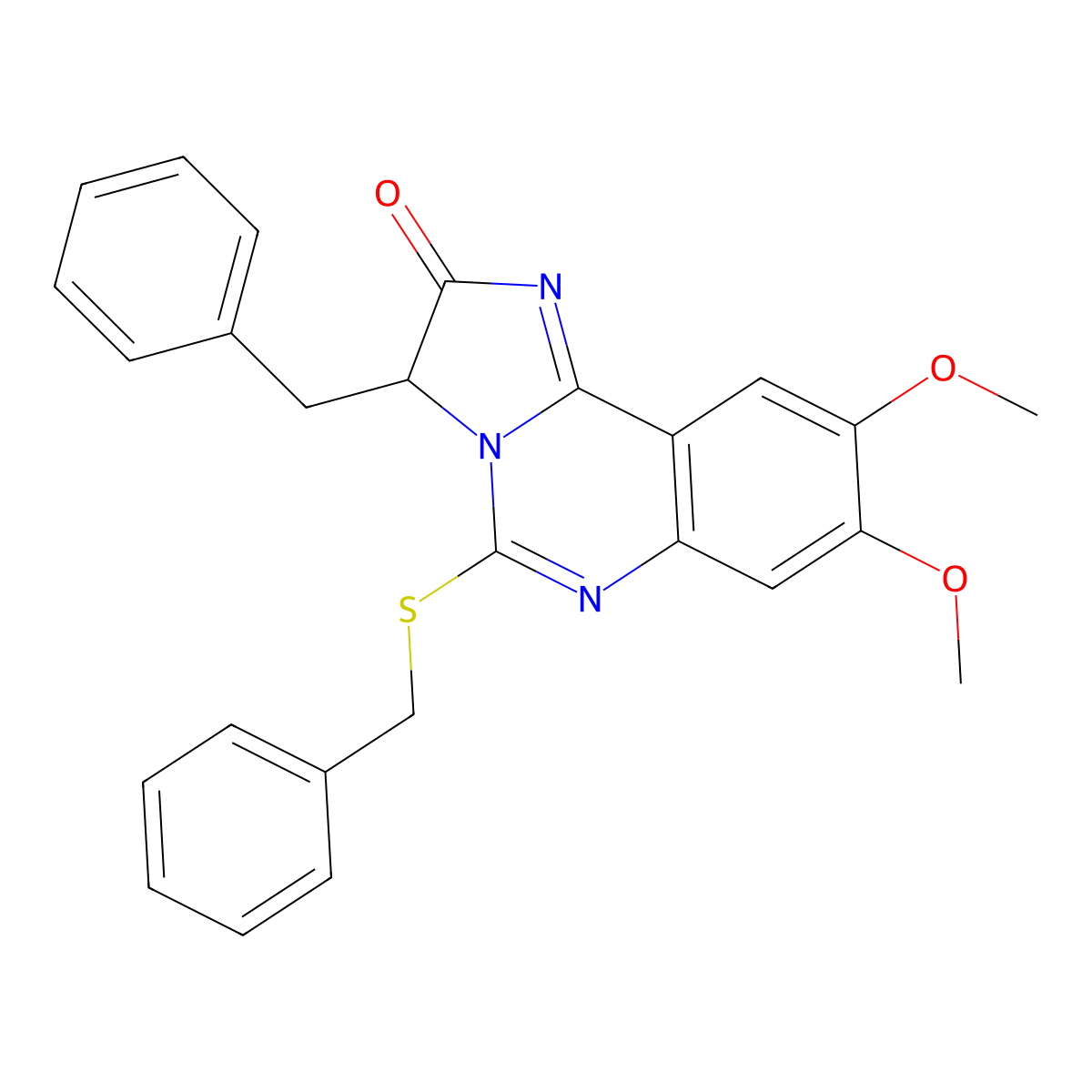 3-benzyl-5-(benzylsulfanyl)-8,9-dimethoxyimidazo[1,2-c]quinazolin-2(3H)-one molecular structure, CAS 477768-52-8