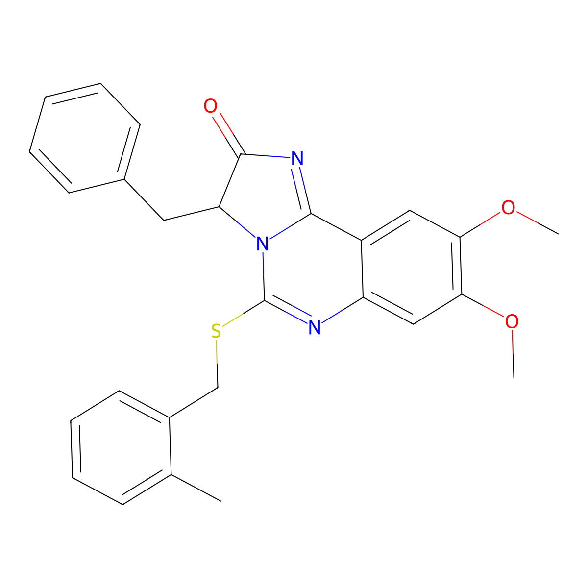 3-benzyl-8,9-dimethoxy-5-[(2-methylbenzyl)sulfanyl]imidazo[1,2-c]quinazolin-2(3H)-one molecular structure, CAS 477768-54-0