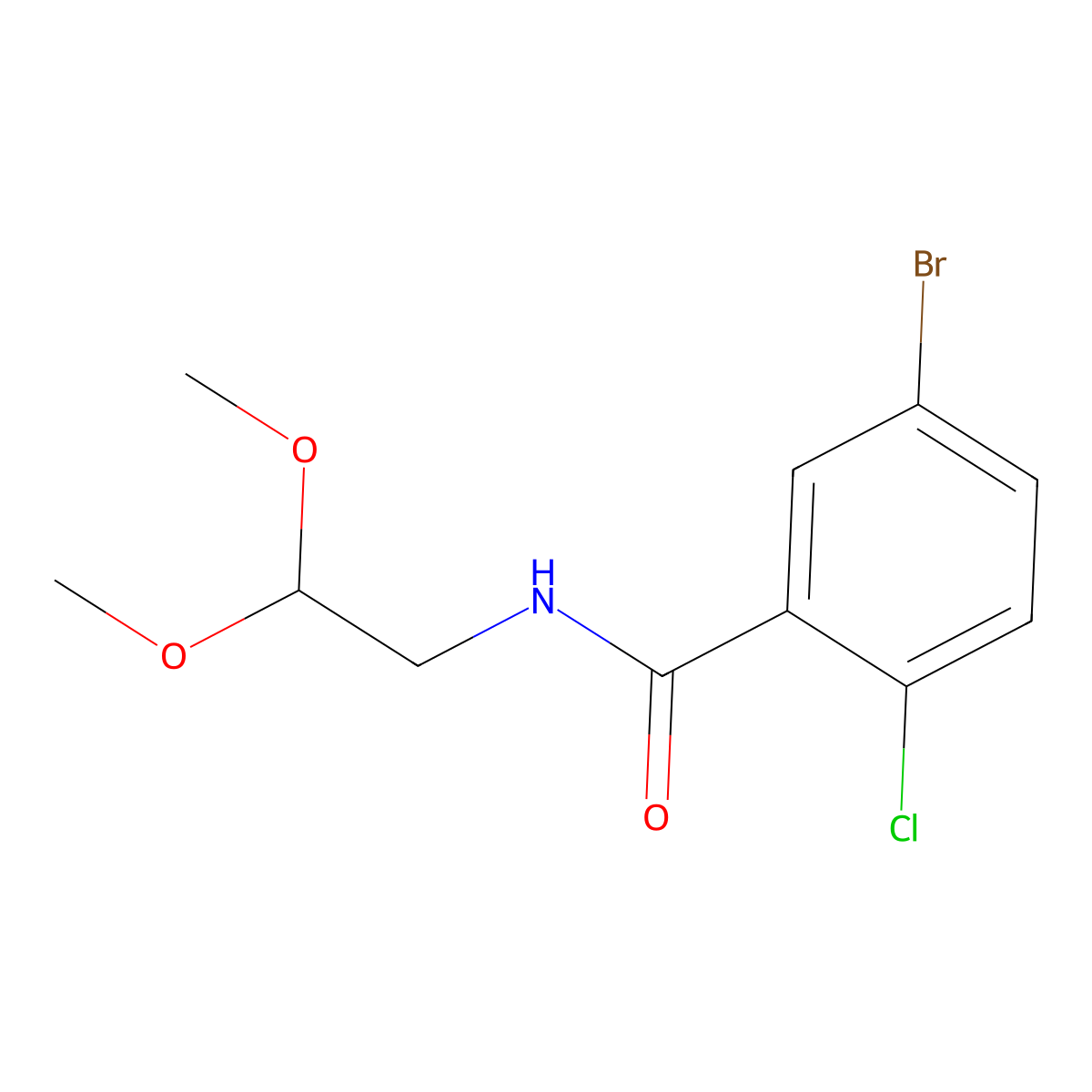 5-bromo-2-chloro-N-(2,2-dimethoxyethyl)Benzamide molecular structure, CAS 477772-67-1