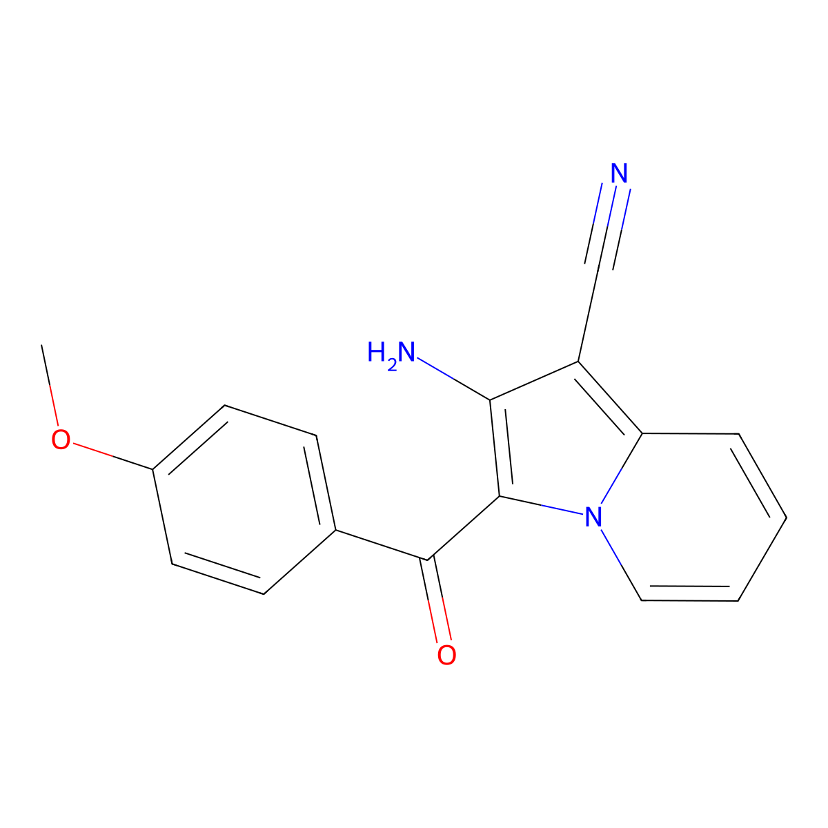 2-Amino-3-(4-methoxybenzoyl)indolizine-1-carbonitrile molecular structure, CAS 477776-53-7