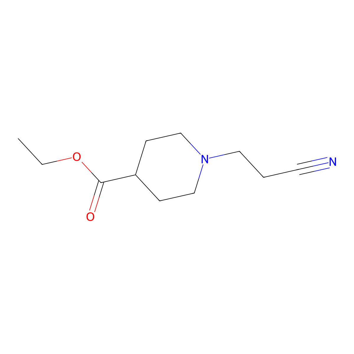 Ethyl 1-(2-cyanoethyl)piperidine-4-carboxylate molecular structure, CAS 477787-73-8