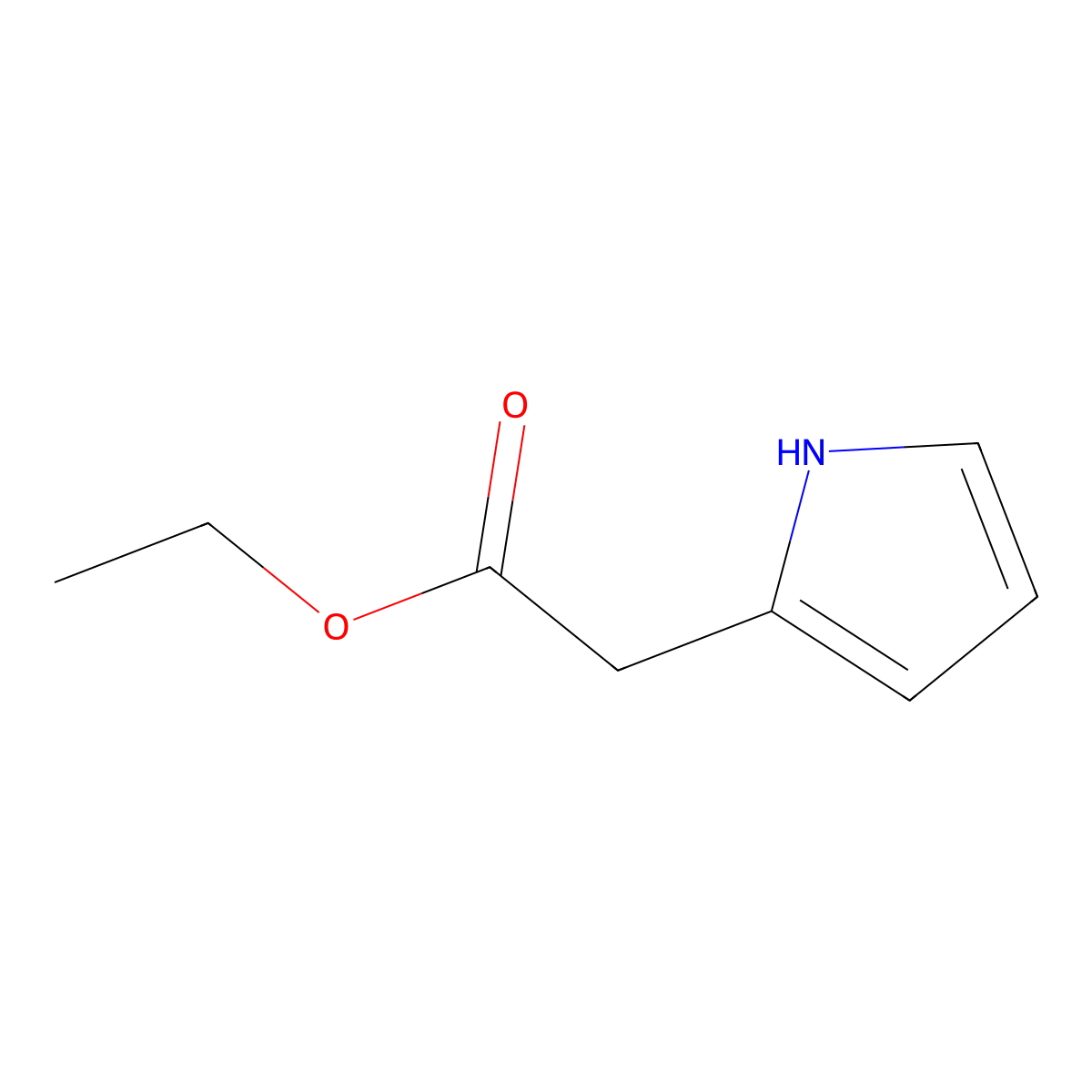 ethyl 2-(1H-pyrrol-2-yl)acetate molecular structure, CAS 4778-25-0
