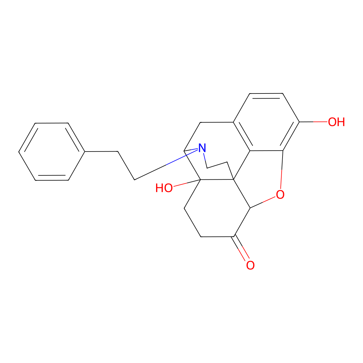 3,14-Dihydroxy-17-(2-phenylethyl)-4,5-epoxymorphinan-6-one molecular structure, CAS 4778-94-3