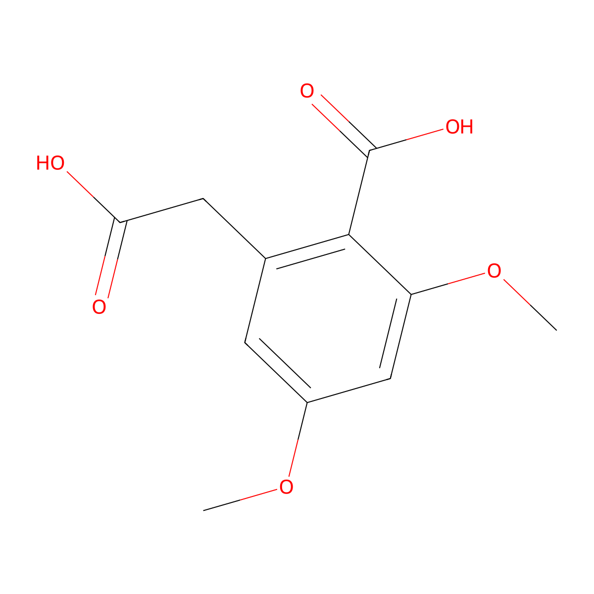 2-Carboxymethyl-4,6-dimethoxy-benzoic acid molecular structure, CAS 4778-99-8