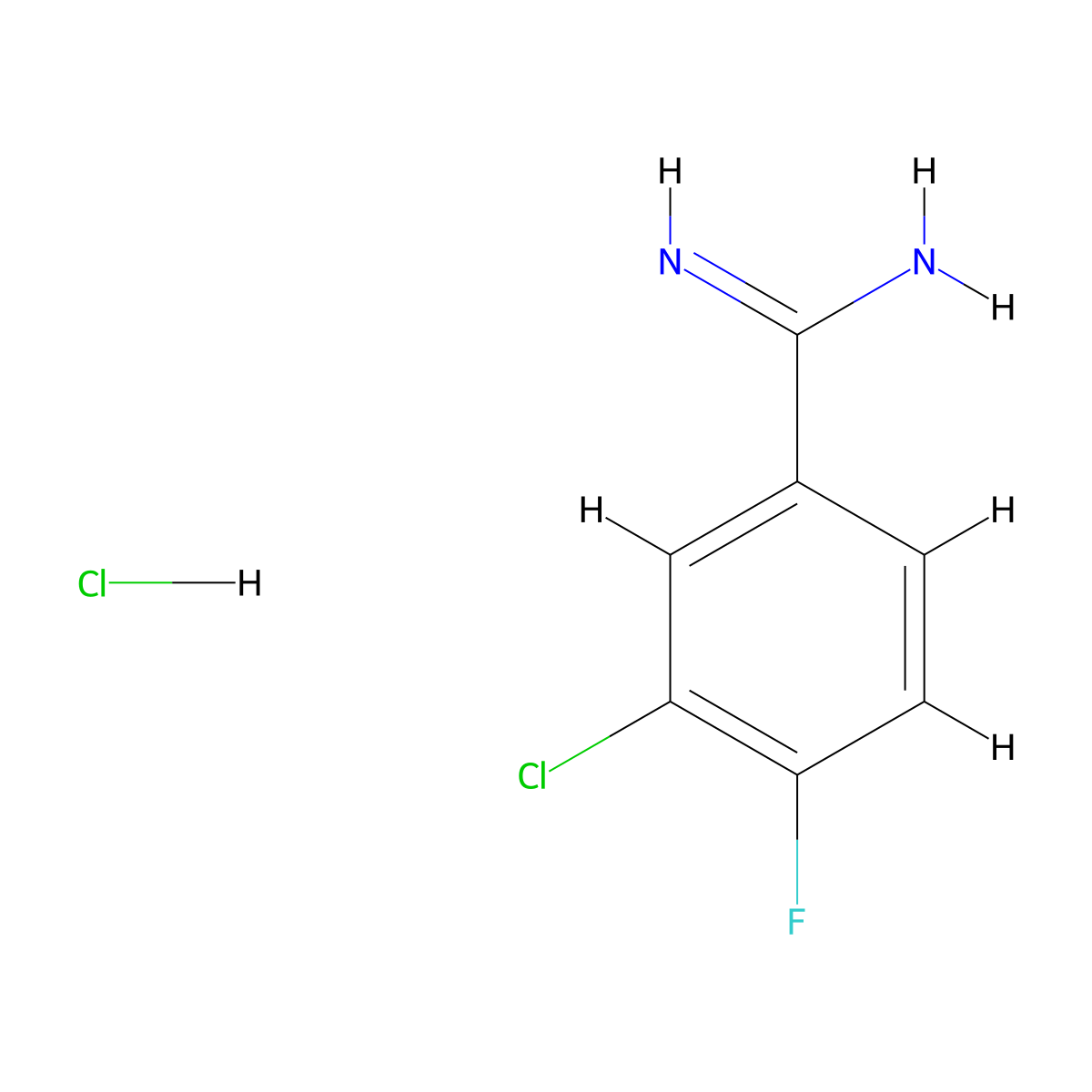 3-Chloro-4-fluoro-benzamidine hydrochloride molecular structure, CAS 477844-52-3