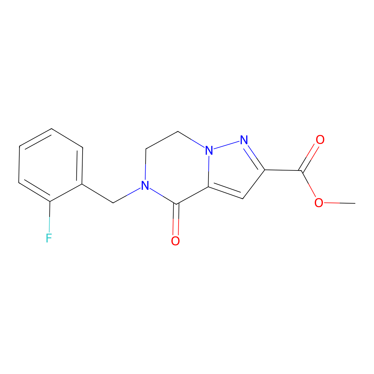 Methyl 5-(2-fluorobenzyl)-4-oxo-4,5,6,7-tetrahydropyrazolo[1,5-a]pyrazine-2-carboxylate molecular structure, CAS 477845-45-7