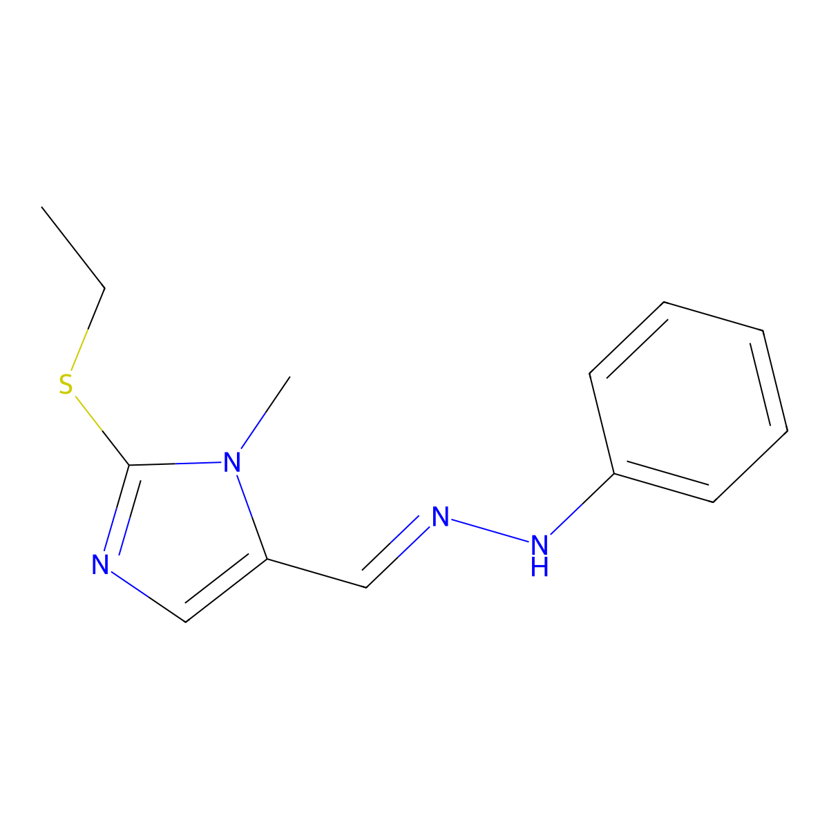 2-(ethylsulfanyl)-1-methyl-1H-imidazole-5-carbaldehyde N-phenylhydrazone molecular structure, CAS 477845-50-4