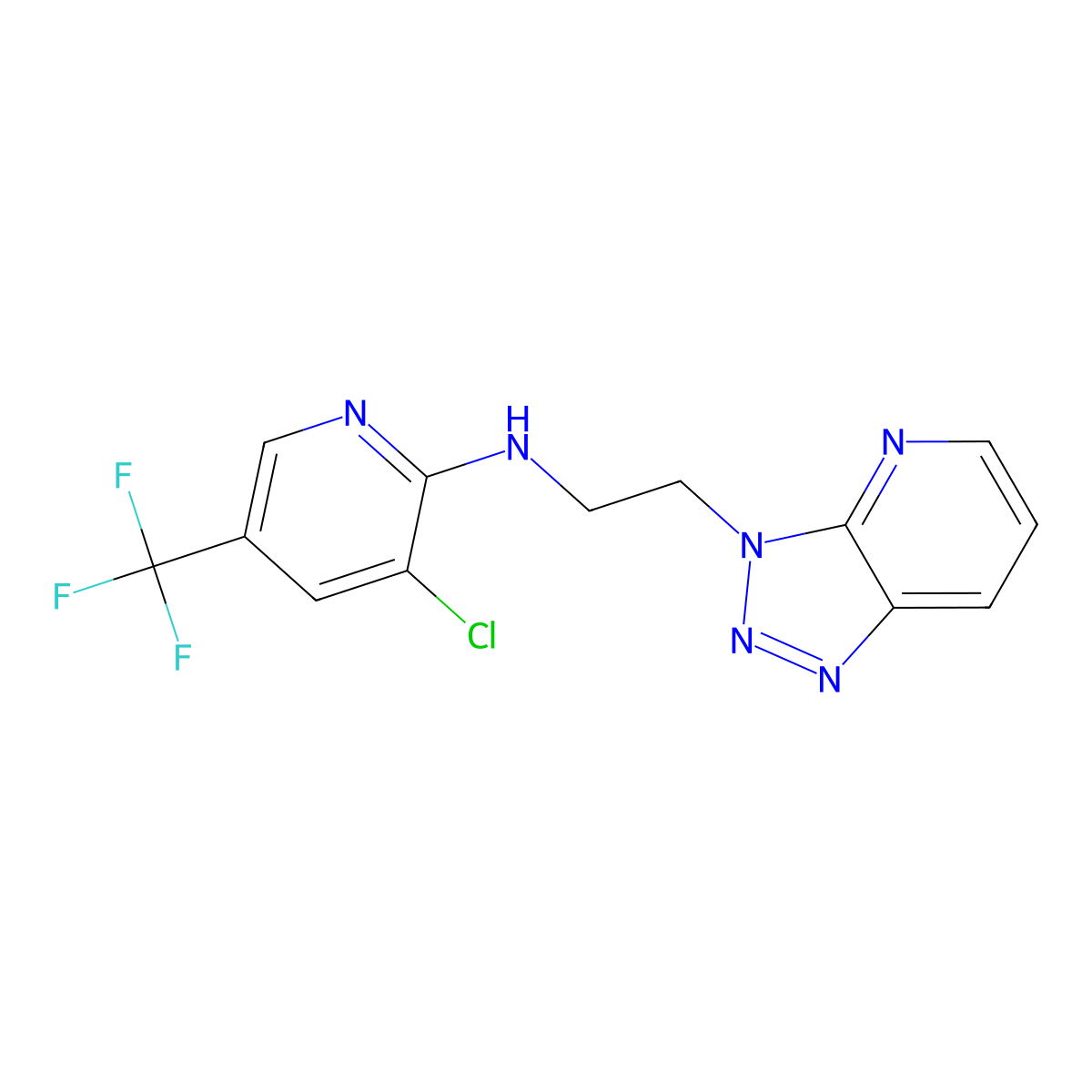 N-[3-chloro-5-(trifluoromethyl)-2-pyridinyl]-N-[2-(3H-[1,2,3]triazolo[4,5-b]pyridin-3-yl)ethyl]amine molecular structure, CAS 477845-59-3