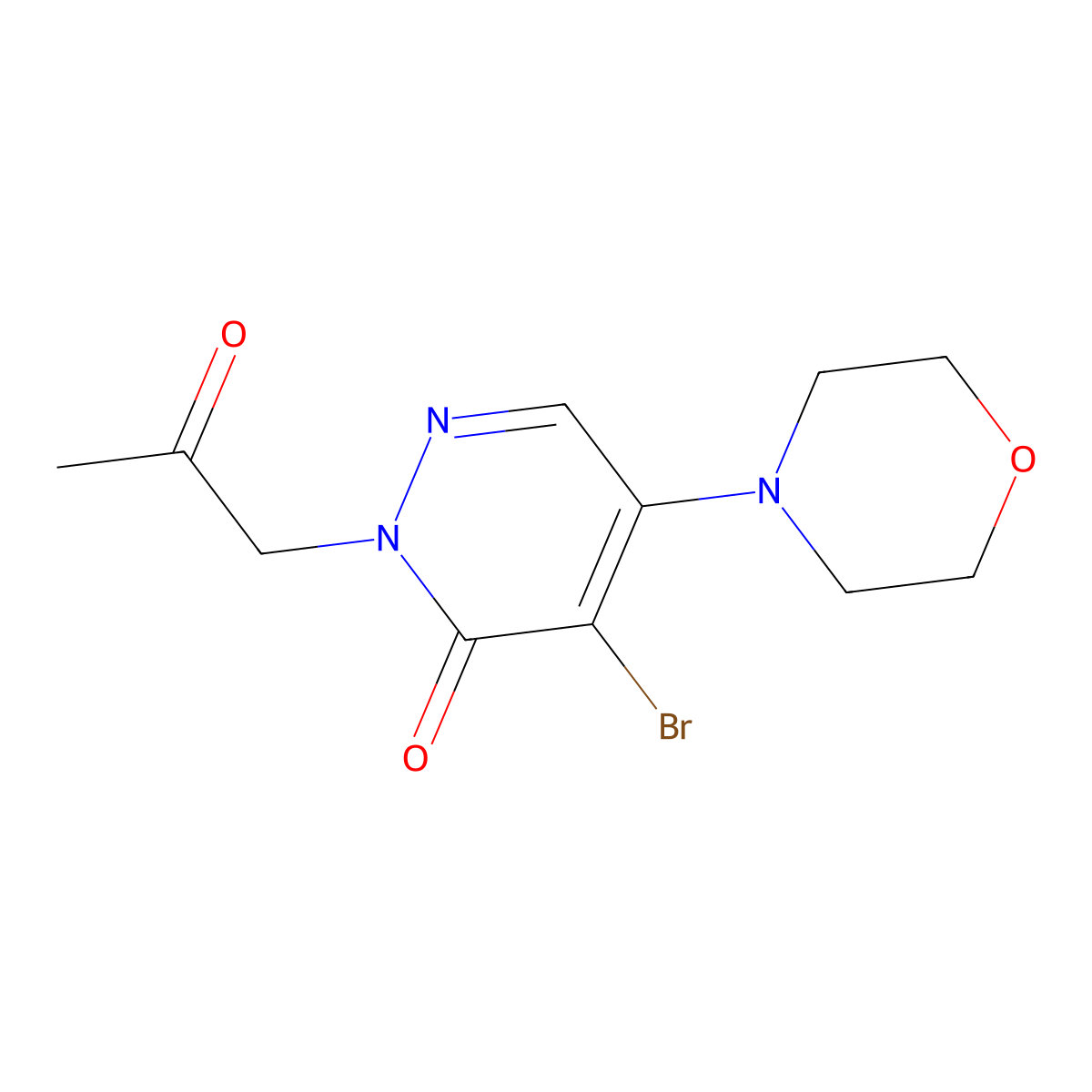 4-bromo-5-morpholino-2-(2-oxopropyl)-3(2H)-pyridazinone molecular structure, CAS 477845-69-5