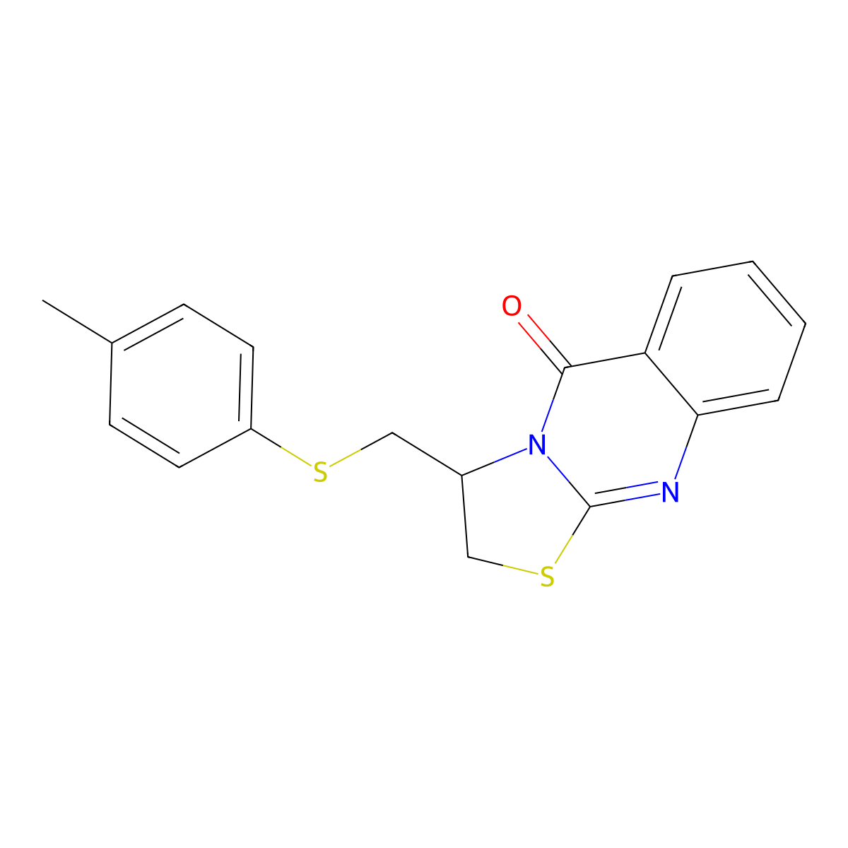 3-{[(4-methylphenyl)sulfanyl]methyl}-2,3-dihydro-5H-[1,3]thiazolo[2,3-b]quinazolin-5-one molecular structure, CAS 477845-71-9