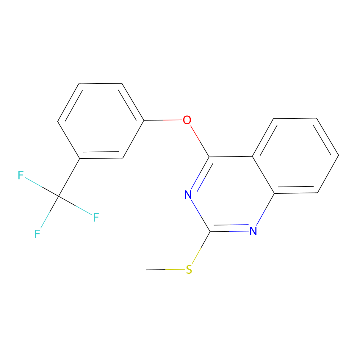 2-(Methylsulfanyl)-4-[3-(trifluoromethyl)phenoxy]quinazoline molecular structure, CAS 477845-79-7