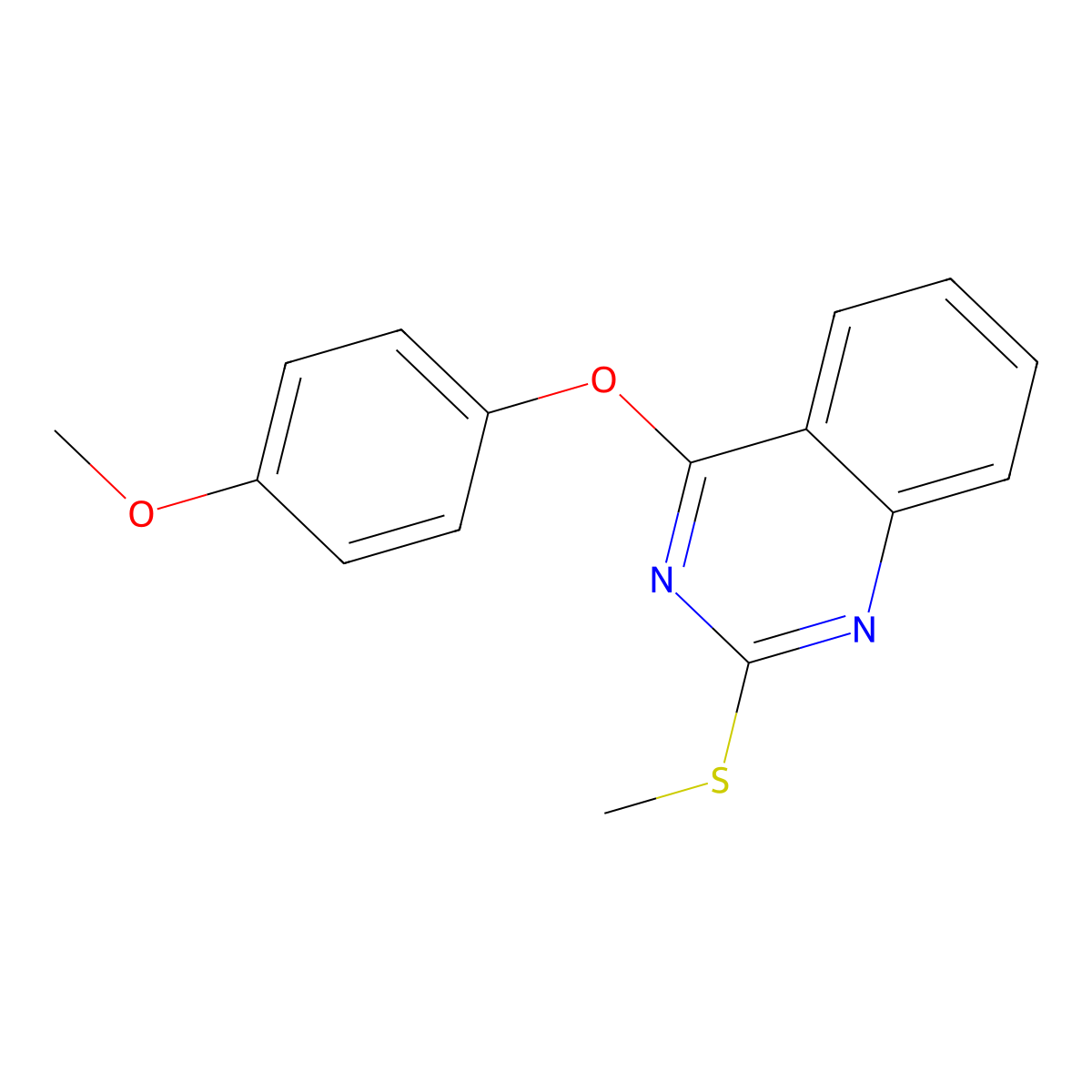 4-(4-Methoxyphenoxy)-2-(methylsulfanyl)quinazoline molecular structure, CAS 477845-80-0