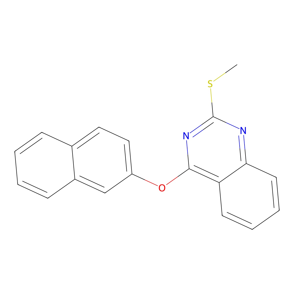 2-(Methylsulfanyl)-4-(2-naphthyloxy)quinazoline molecular structure, CAS 477845-82-2