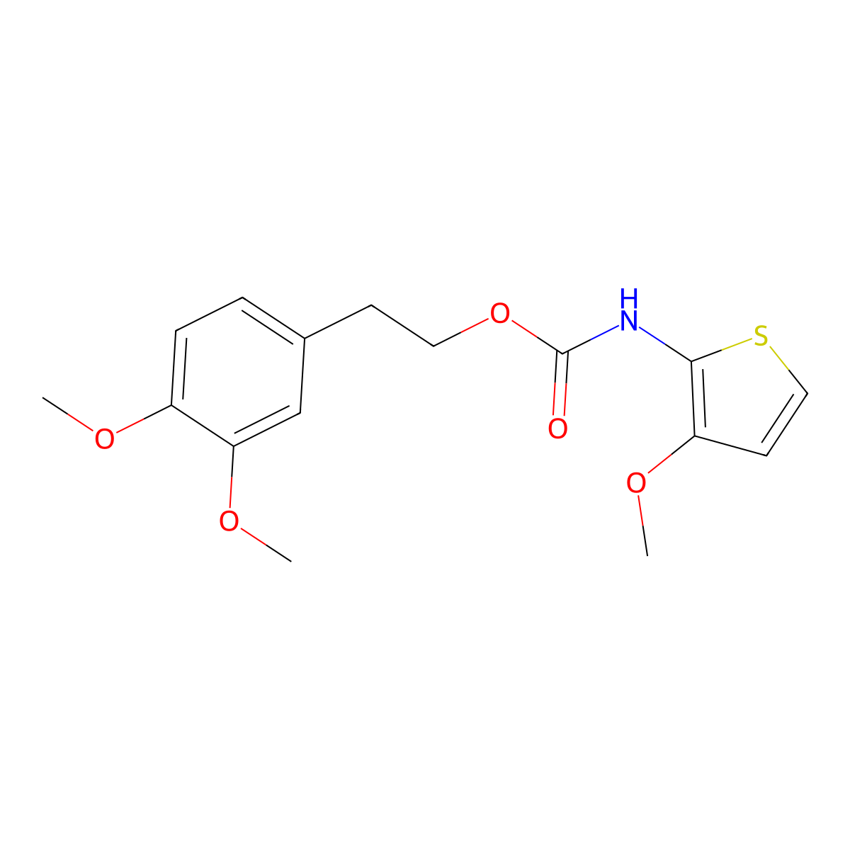 2-(3,4-dimethoxyphenyl)ethyl N-(3-methoxythiophen-2-yl)carbamate molecular structure, CAS 477845-96-8