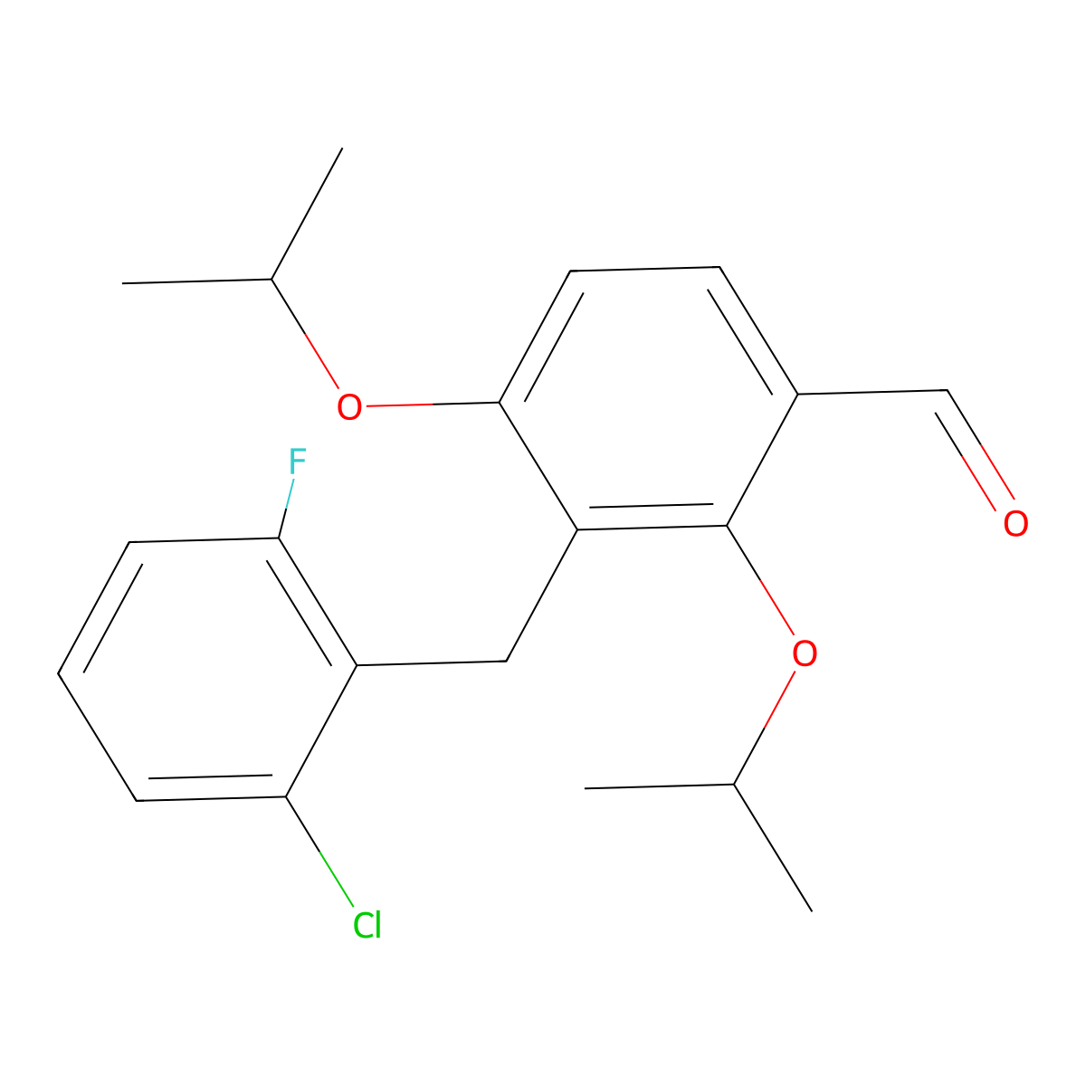 3-(2-Chloro-6-fluorobenzyl)-2,4-diisopropoxybenzenecarbaldehyde molecular structure, CAS 477846-07-4