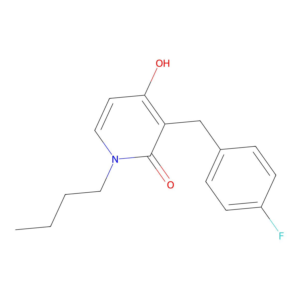 1-butyl-3-(4-fluorobenzyl)-4-hydroxy-2(1H)-pyridinone molecular structure, CAS 477846-21-2