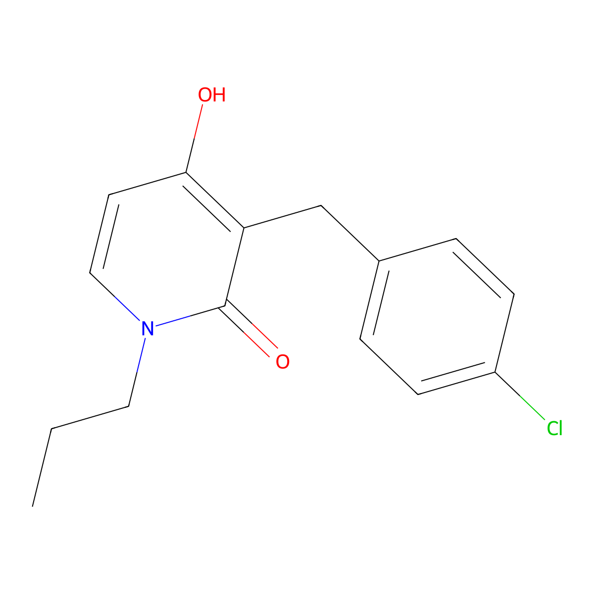 3-(4-chlorobenzyl)-4-hydroxy-1-propyl-2(1H)-pyridinone molecular structure, CAS 477846-40-5