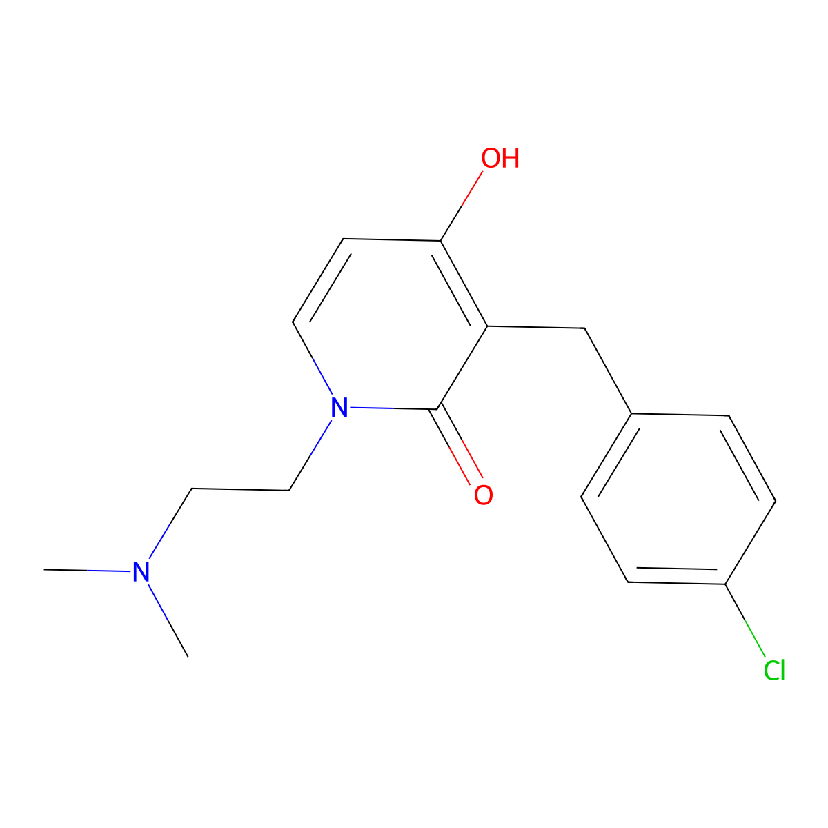 3-(4-chlorobenzyl)-1-[2-(dimethylamino)ethyl]-4-hydroxy-2(1H)-pyridinone molecular structure, CAS 477846-48-3