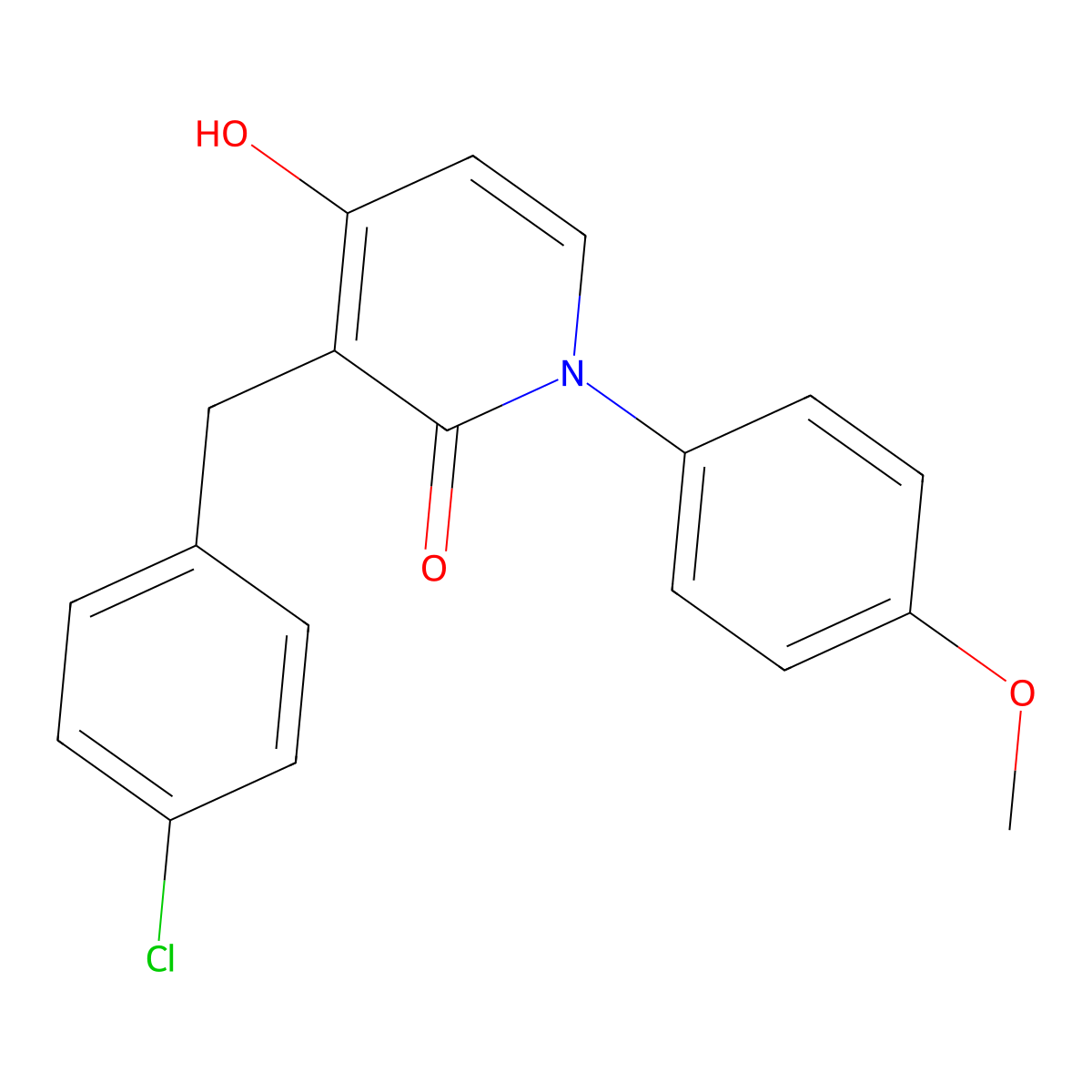 3-(4-chlorobenzyl)-4-hydroxy-1-(4-methoxyphenyl)-2(1H)-pyridinone molecular structure, CAS 477846-49-4