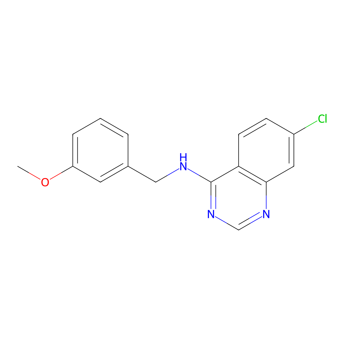 7-chloro-N-[(3-methoxyphenyl)methyl]quinazolin-4-amine molecular structure, CAS 477846-50-7