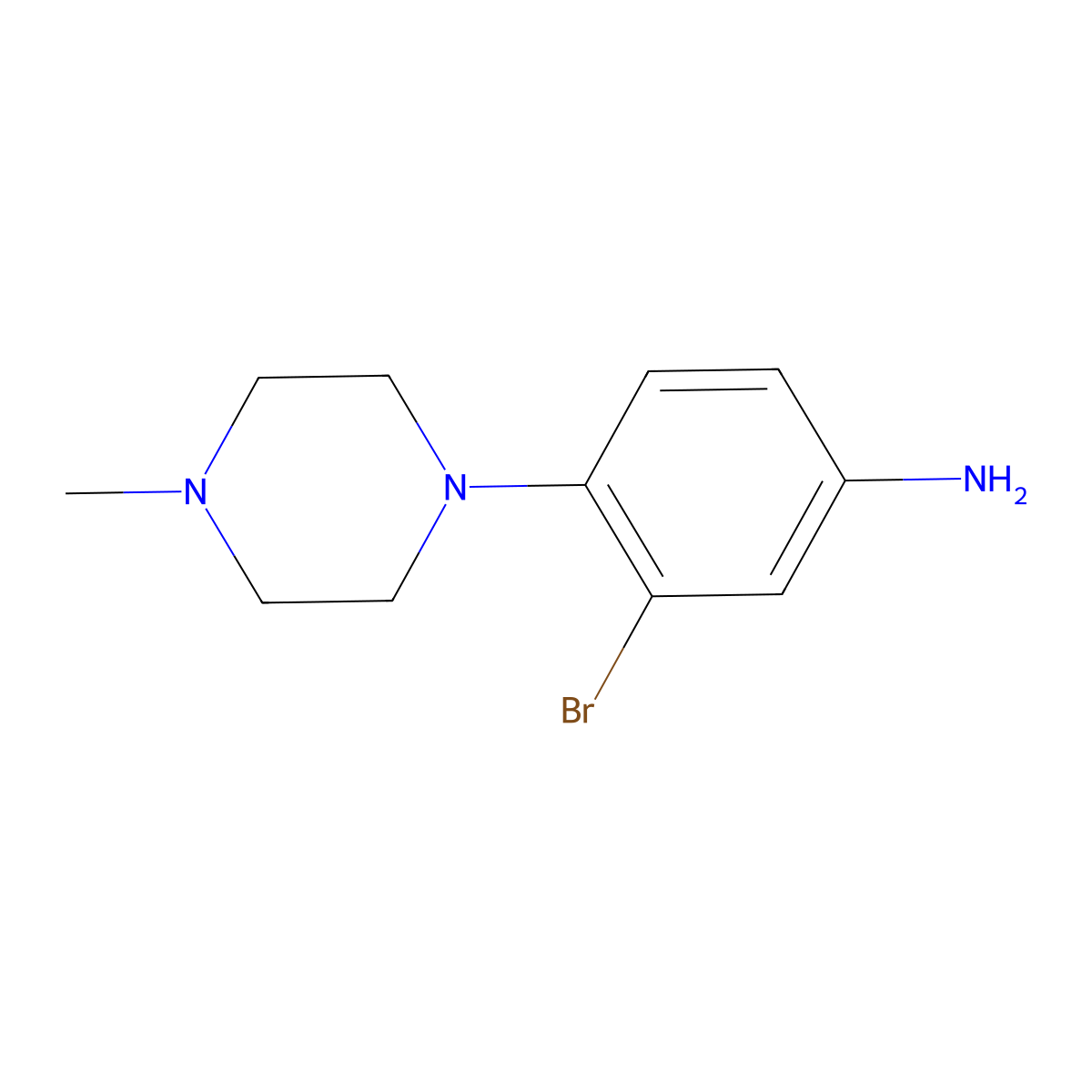 3-Bromo-4-(4-methylpiperazin-1-yl)aniline molecular structure, CAS 477846-55-2