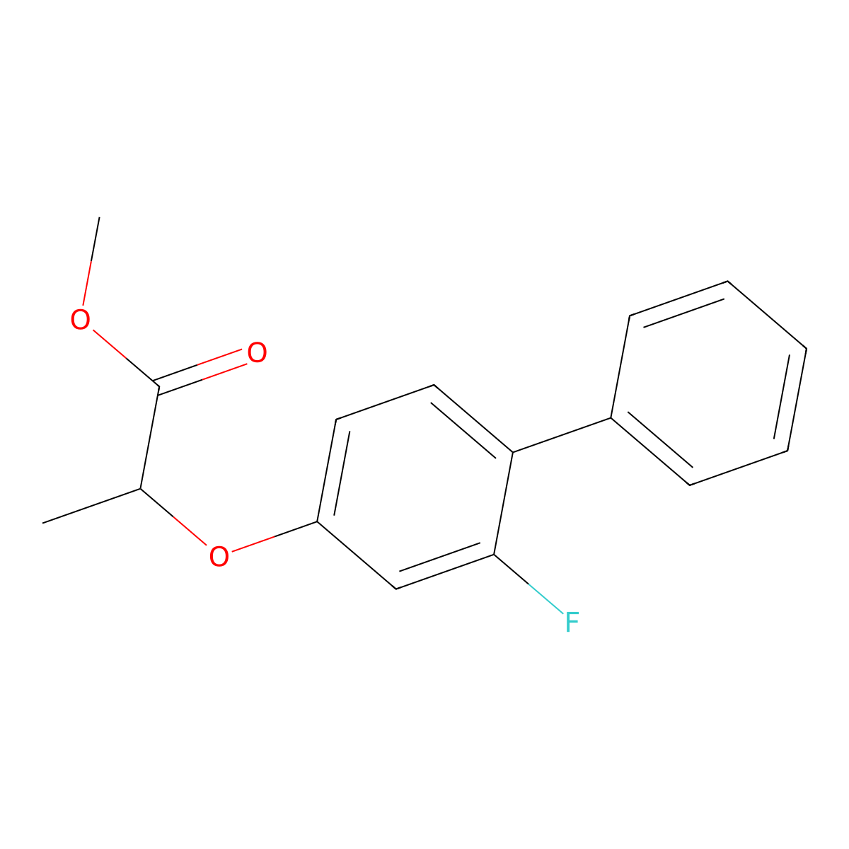 Methyl 2-[(2-fluoro[1,1'-biphenyl]-4-yl)oxy]propanoate molecular structure, CAS 477846-58-5
