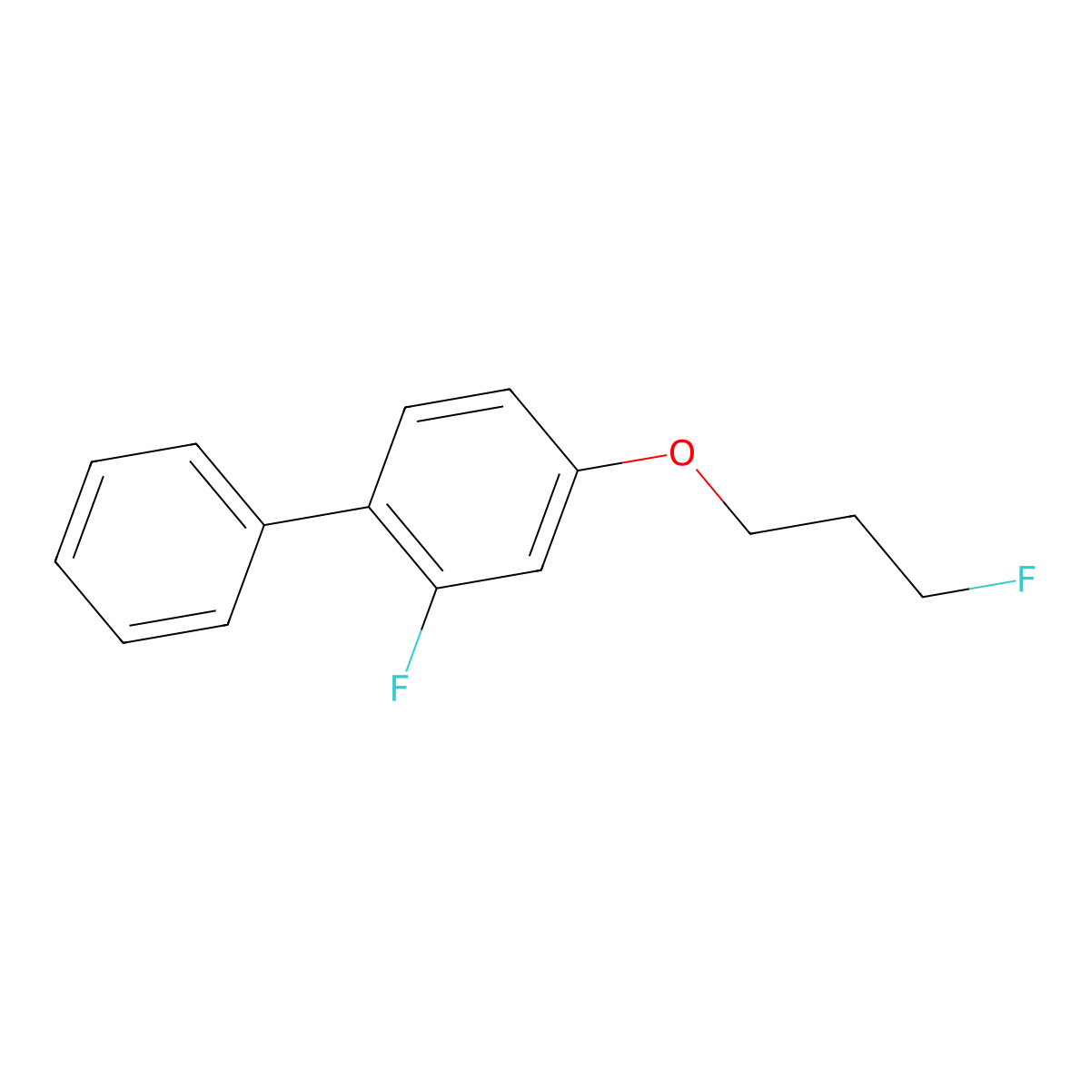 2-Fluoro[1,1'-biphenyl]-4-yl 3-fluoropropyl ether molecular structure, CAS 477846-63-2