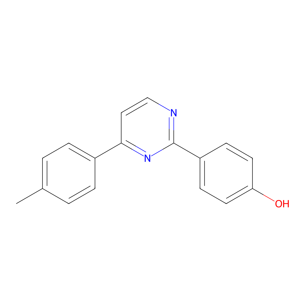 4-[4-(4-Methylphenyl)-2-pyrimidinyl]benzenol molecular structure, CAS 477846-83-6