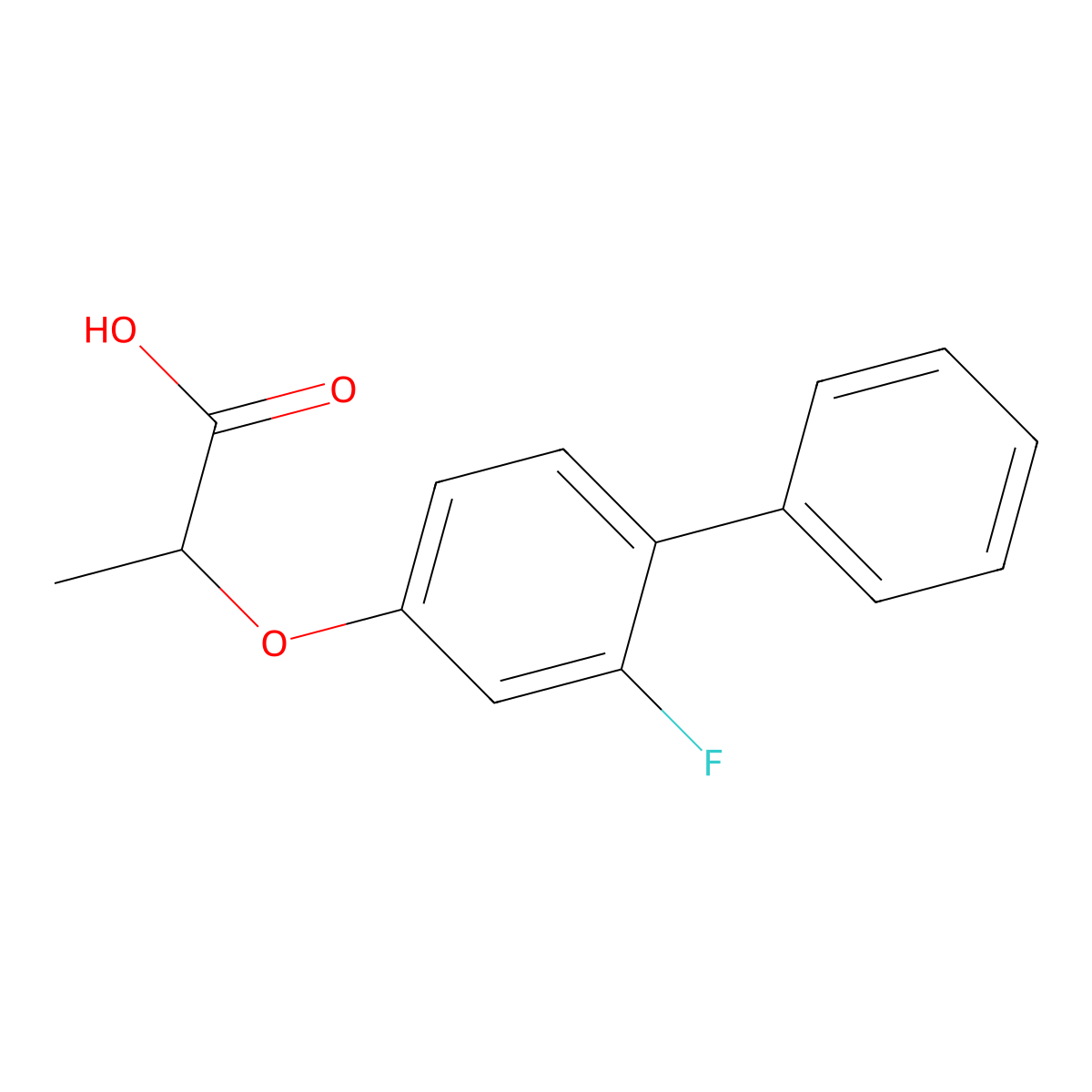 2-[(2-Fluoro[1,1'-biphenyl]-4-yl)oxy]propanoic acid molecular structure, CAS 477846-85-8