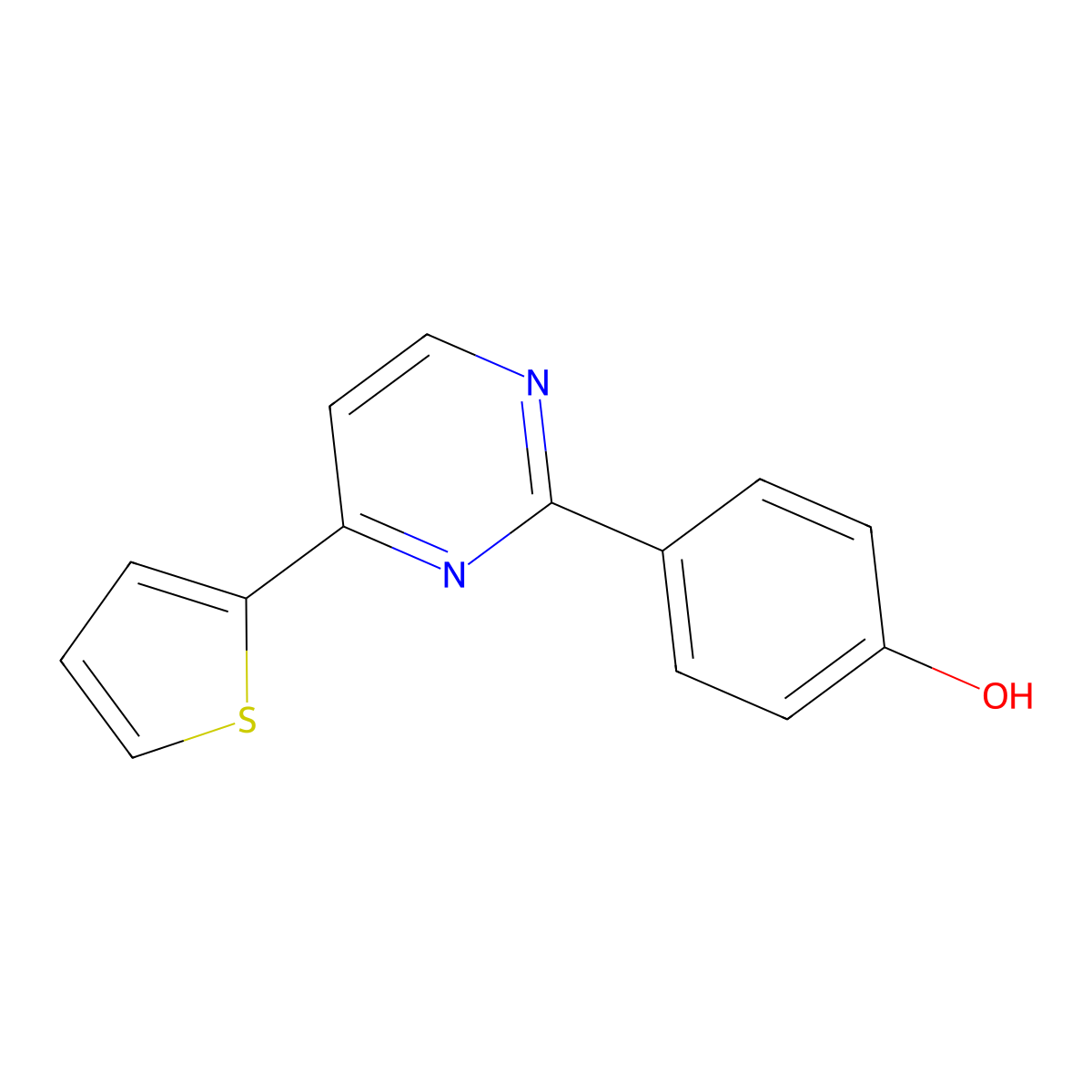 4-[4-(2-Thienyl)-2-pyrimidinyl]benzenol molecular structure, CAS 477846-91-6