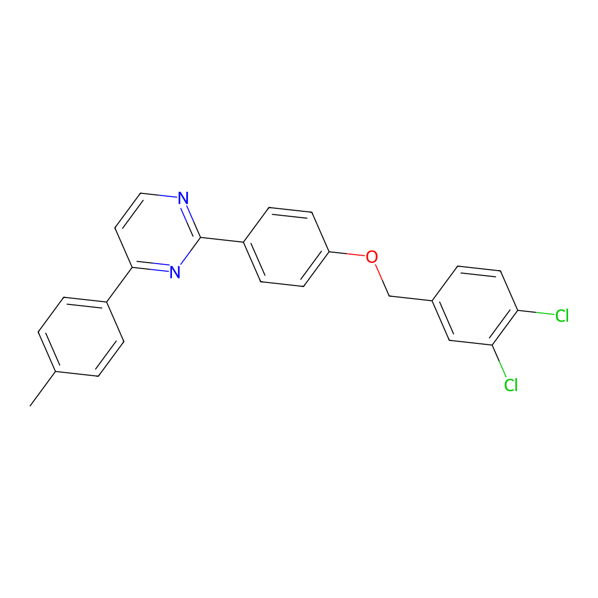 2-[4-[(3,4-Dichlorophenyl)methoxy]phenyl]-4-(4-methylphenyl)pyrimidine molecular structure, CAS 477846-92-7