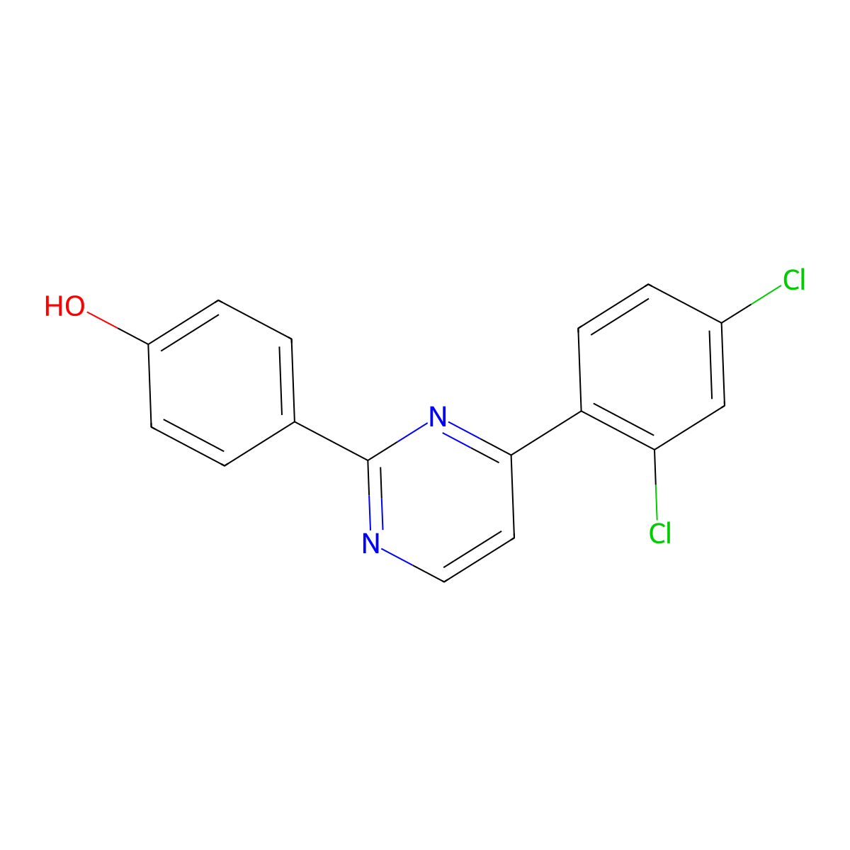 4-[4-(2,4-Dichlorophenyl)-2-pyrimidinyl]benzenol molecular structure, CAS 477846-95-0