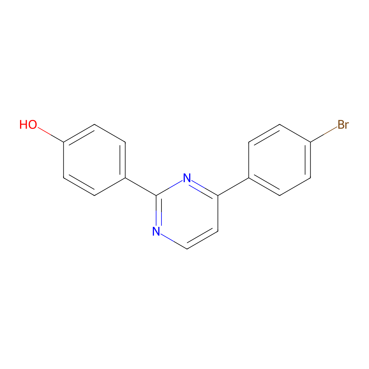 4-[4-(4-Bromophenyl)-2-pyrimidinyl]benzenol molecular structure, CAS 477846-98-3