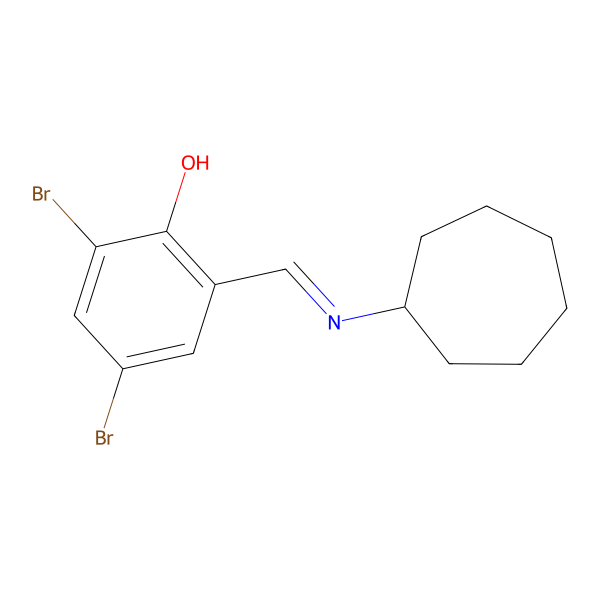 2,4-Dibromo-6-[(cycloheptylimino)methyl]benzenol molecular structure, CAS 477847-01-1