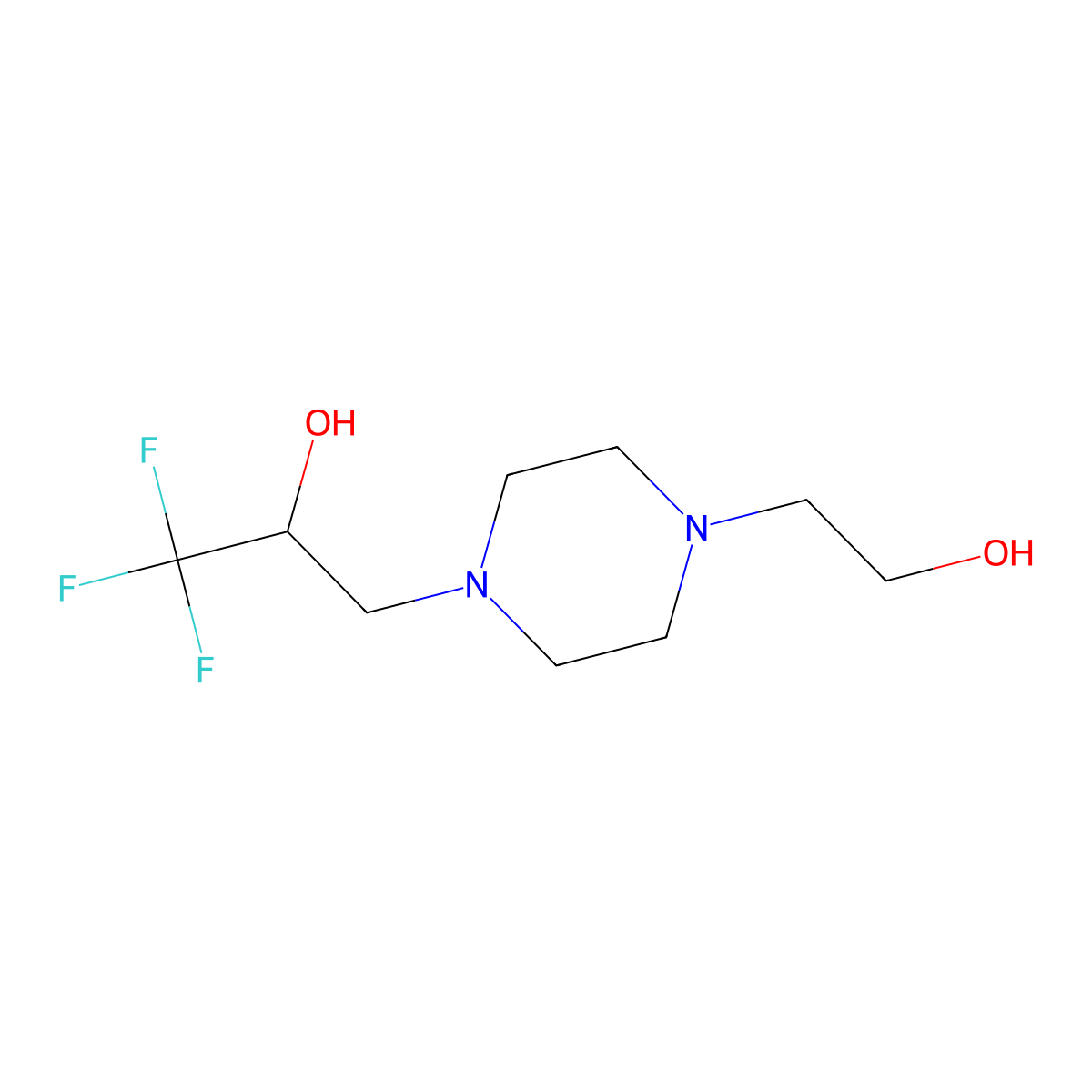 alpha-(Trifluoromethyl)-1,4-piperazinediethanol molecular structure, CAS 477847-03-3