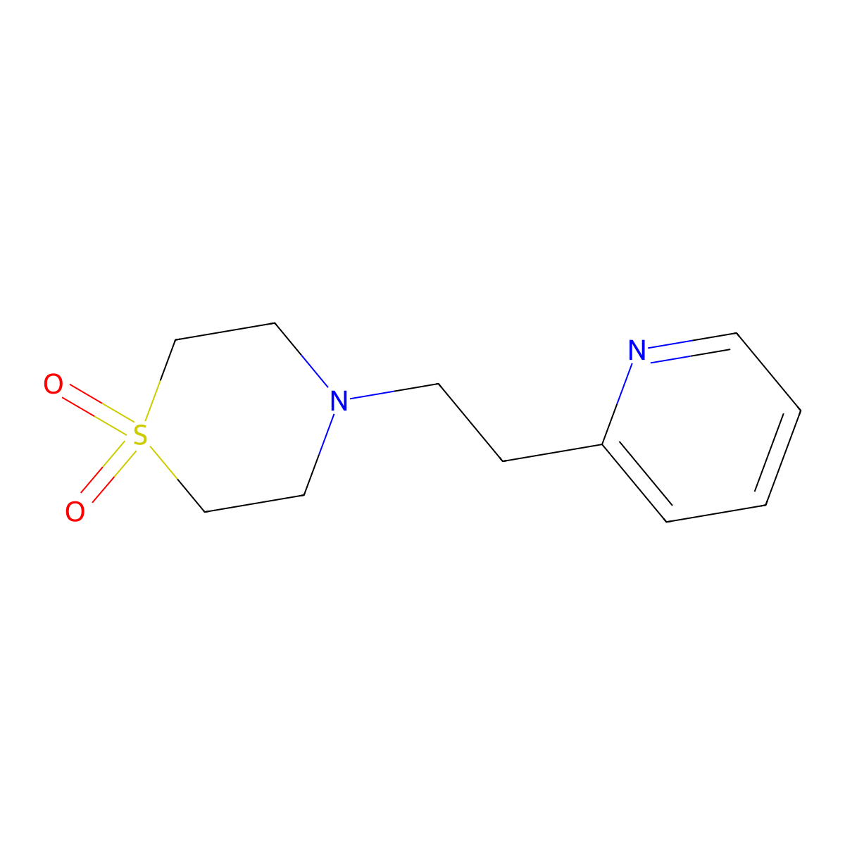 4-(2-Pyridin-2-ylethyl)-1,4-thiazinane 1,1-dioxide molecular structure, CAS 477847-06-6