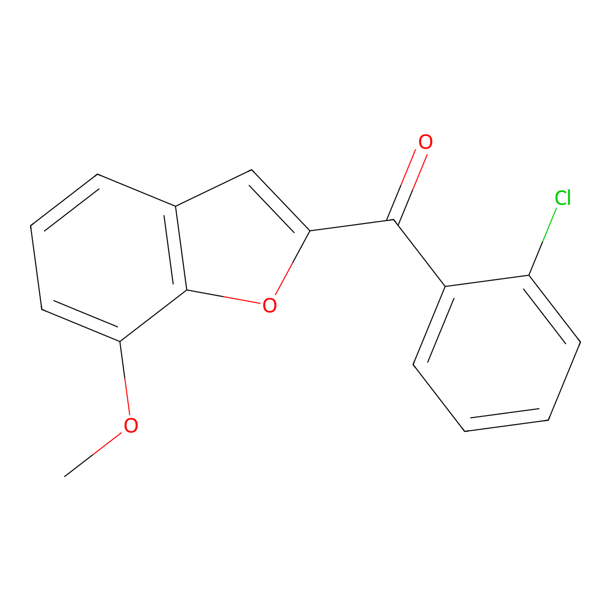 (2-Chlorophenyl)(7-methoxy-1-benzofuran-2-yl)methanone molecular structure, CAS 477847-08-8