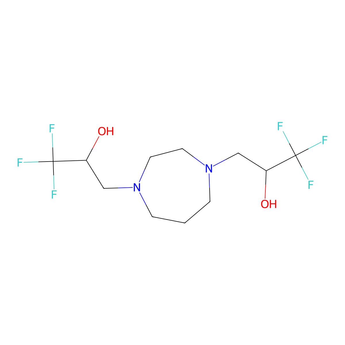 1,1,1-Trifluoro-3-[4-(3,3,3-trifluoro-2-hydroxypropyl)-1,4-diazepan-1-yl]propan-2-ol molecular structure, CAS 477847-09-9