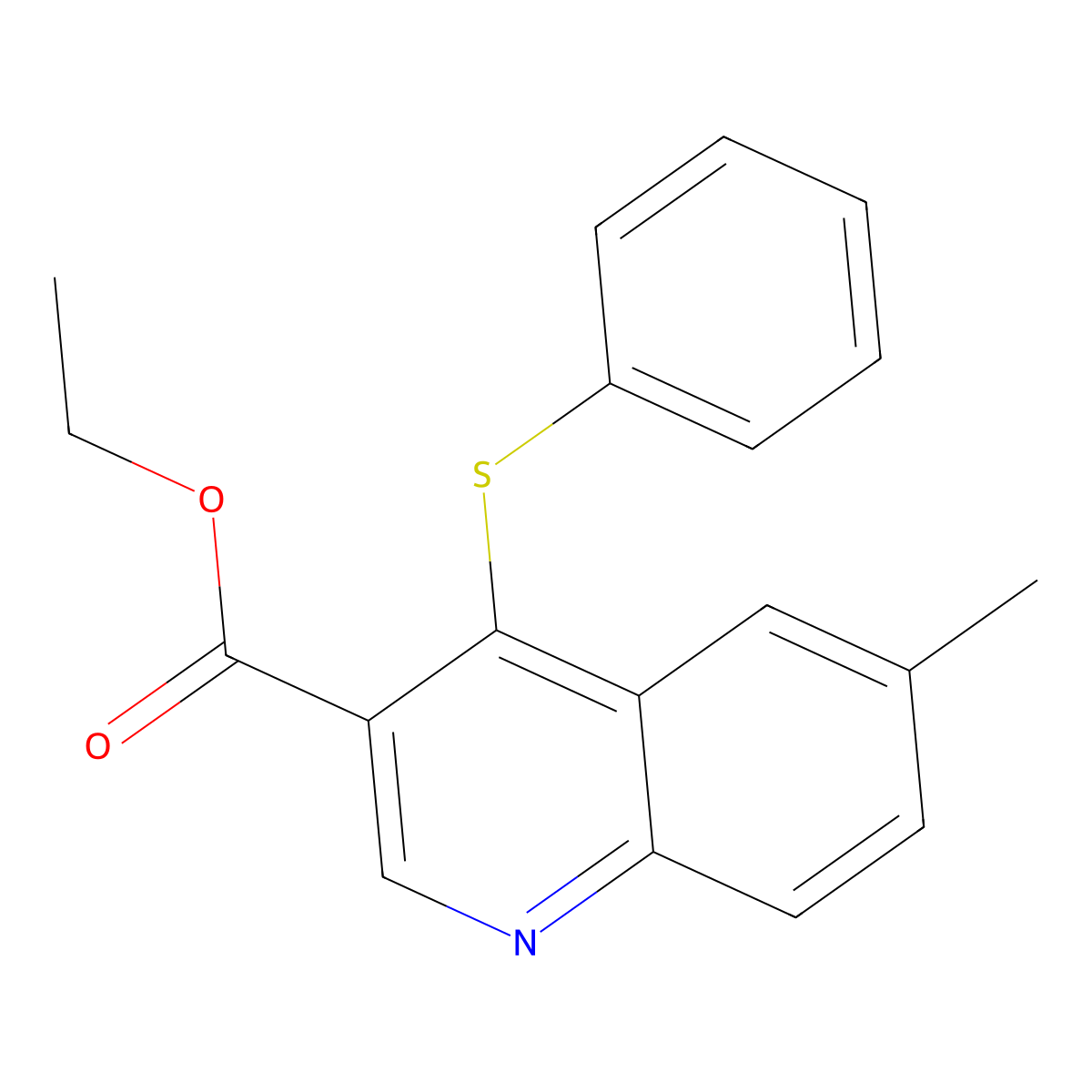 Ethyl 6-methyl-4-(phenylsulfanyl)-3-quinolinecarboxylate molecular structure, CAS 477847-12-4