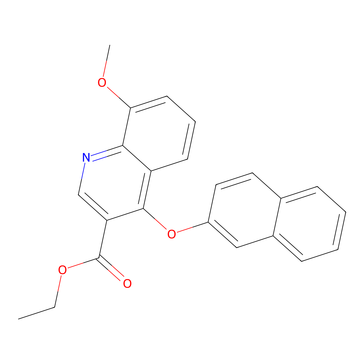 Ethyl 8-methoxy-4-(2-naphthyloxy)-3-quinolinecarboxylate molecular structure, CAS 477847-20-4