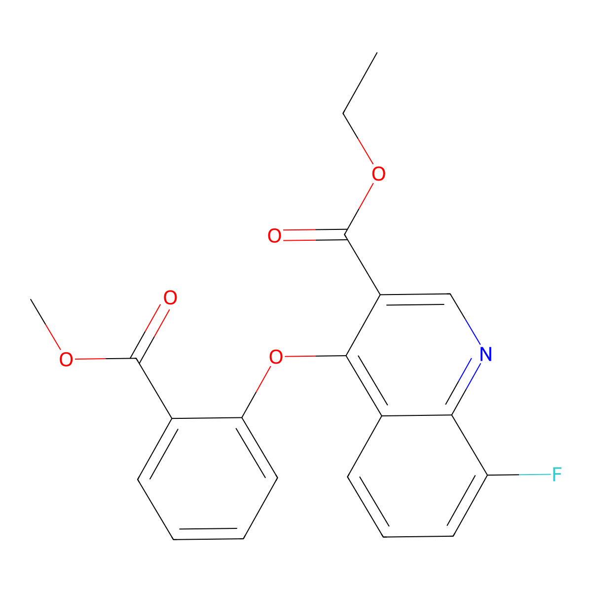 Ethyl 8-fluoro-4-[2-(methoxycarbonyl)phenoxy]-3-quinolinecarboxylate molecular structure, CAS 477847-22-6