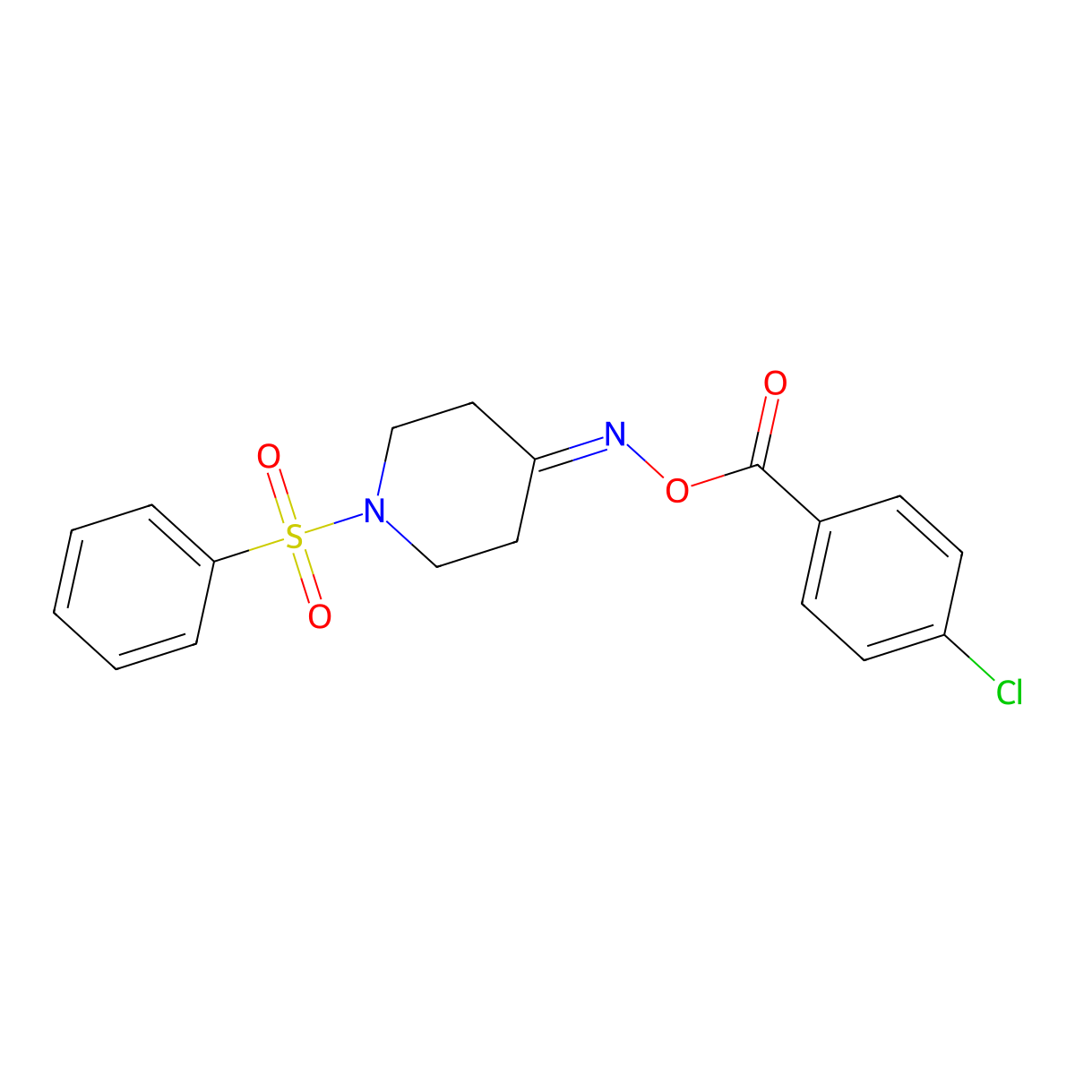 4-{[(4-Chlorobenzoyl)oxy]imino}-1-(phenylsulfonyl)piperidine molecular structure, CAS 477847-24-8